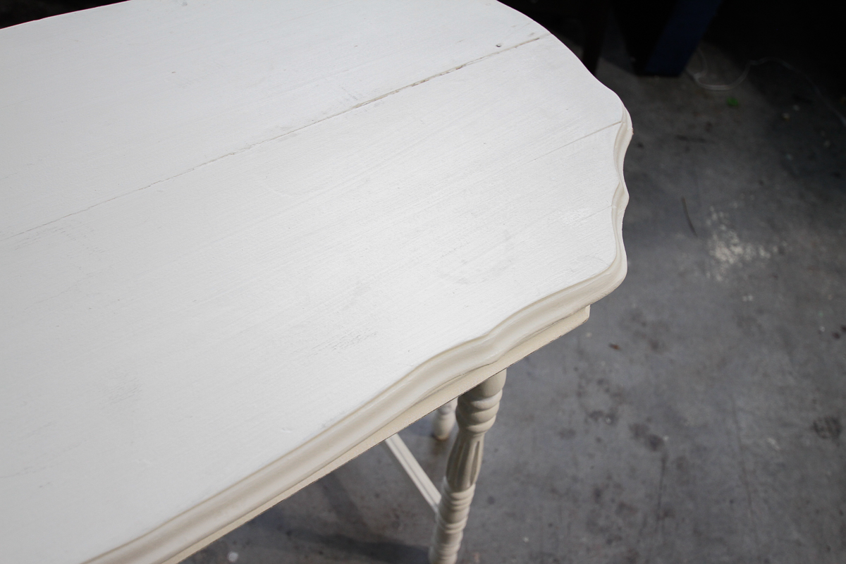 Vintage Cream-Painted Writing Desk and Accent Table