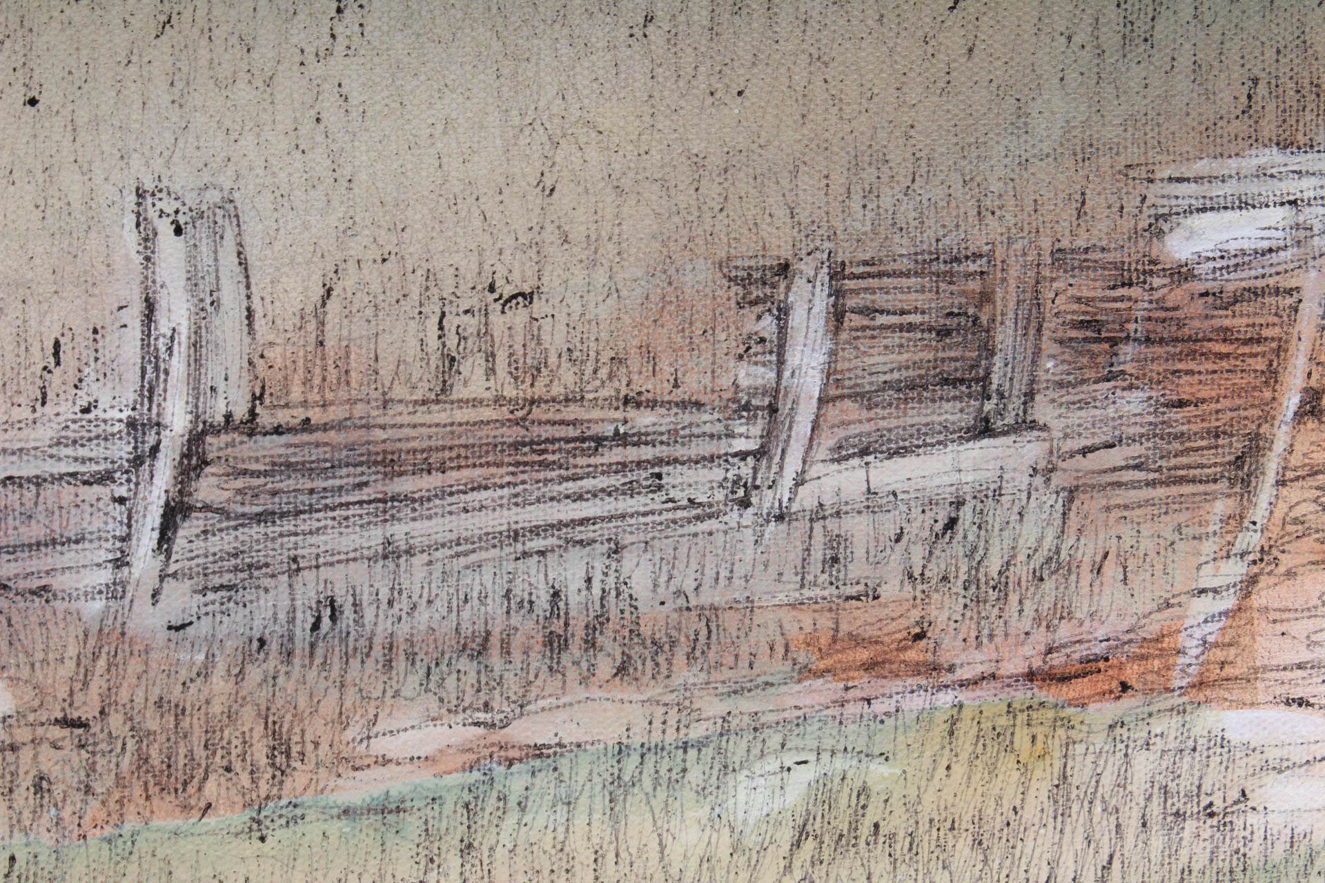 Michael Palmer "Fishing Party" Oil Painting on Canvas