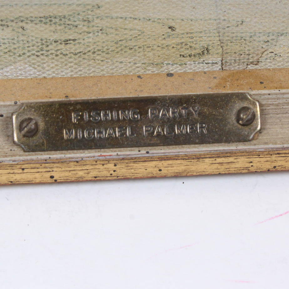 Michael Palmer "Fishing Party" Oil Painting on Canvas