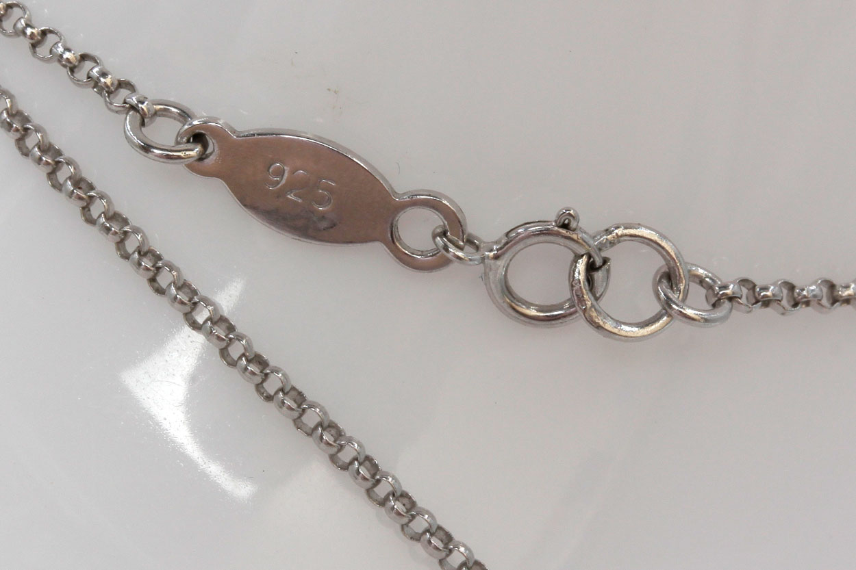 Sterling Silver Mother of Pearl and Purple Cubic Zirconia Pendant Necklace