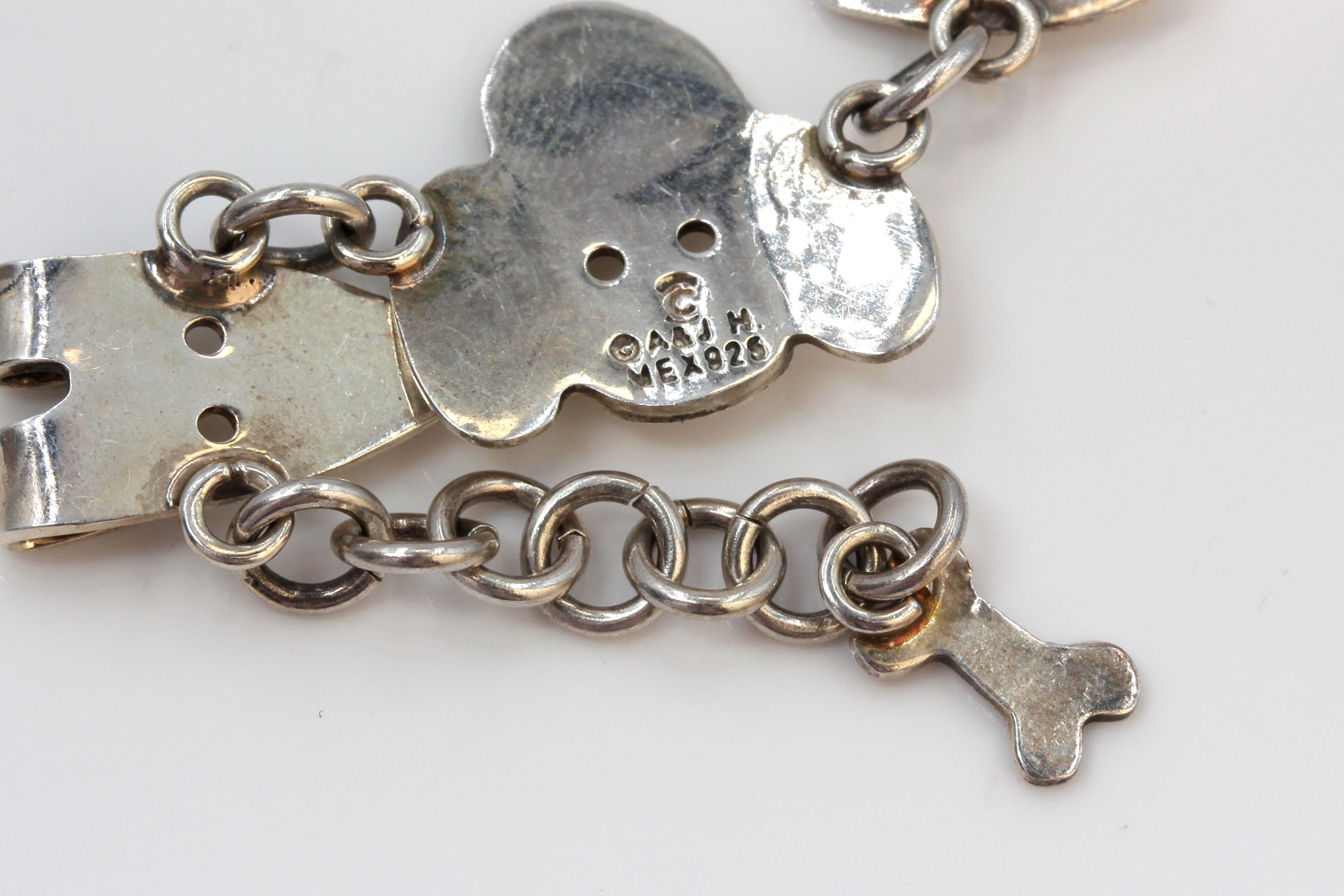 Mexican Sterling Silver Puppy Face Bracelet