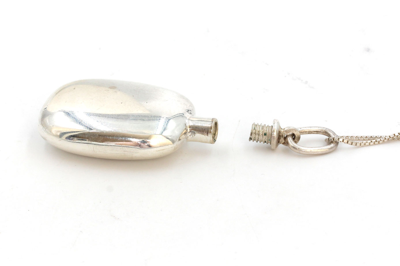 Sterling Silver Vial Pendant Necklace