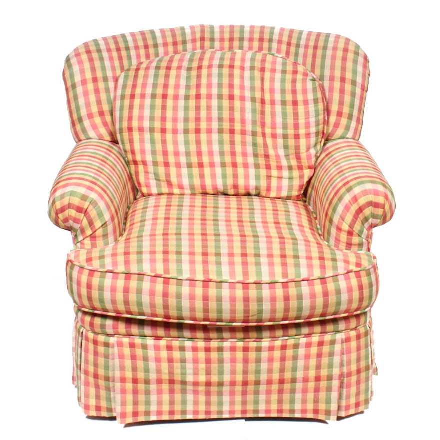 Checkered Upholstered Armchair by Pearson