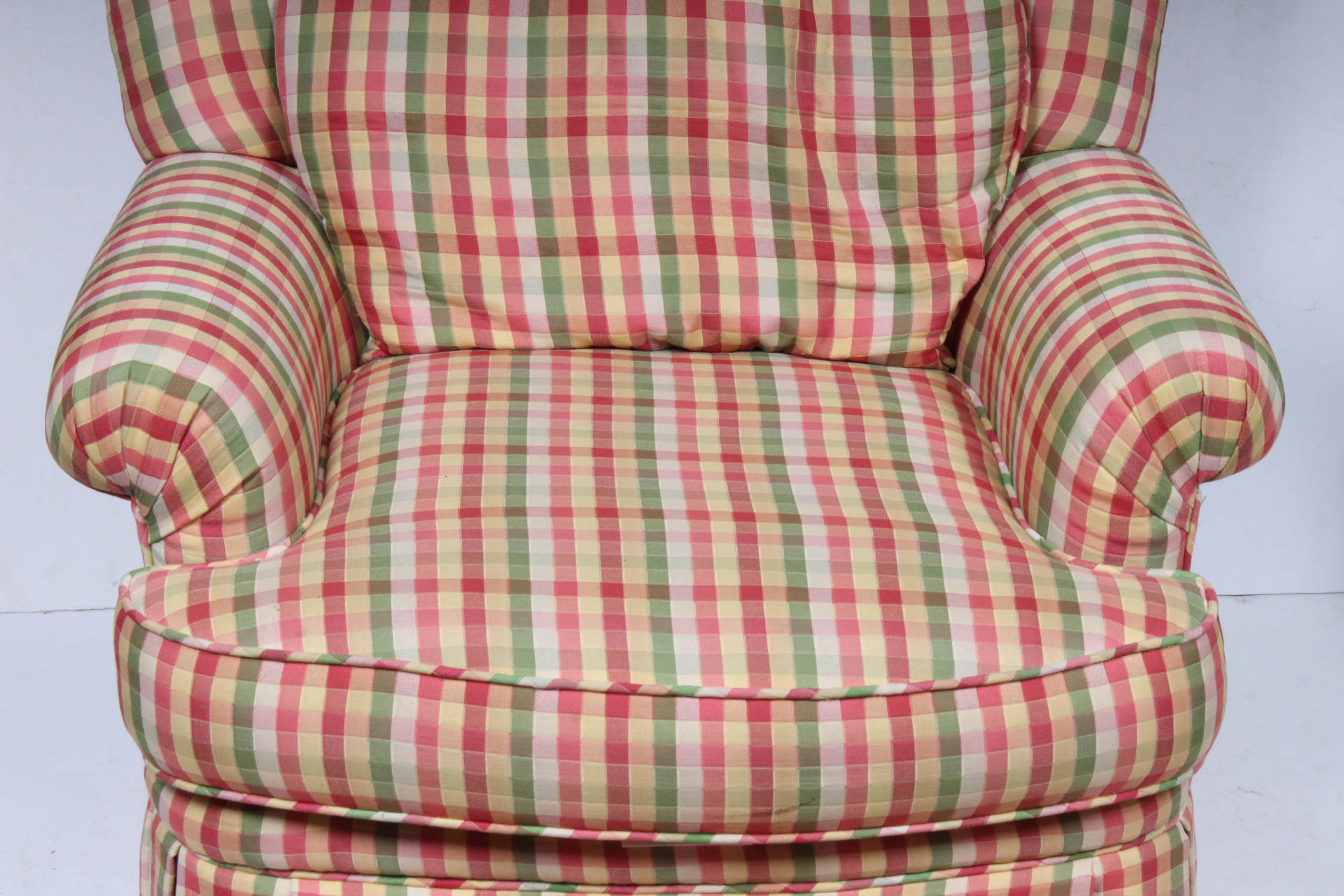 Checkered Upholstered Armchair by Pearson
