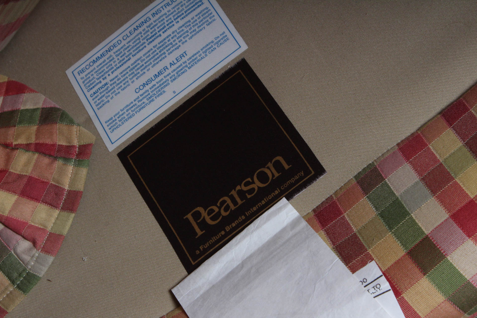 Checkered Upholstered Armchair by Pearson