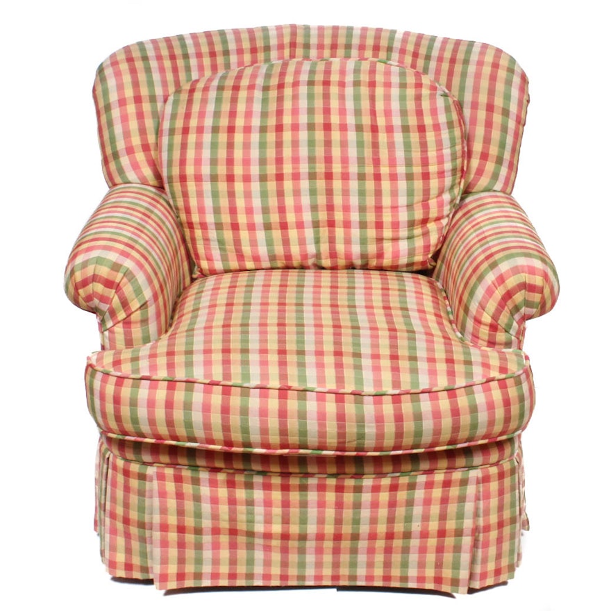 Checkered Upholstered Armchair by Pearson