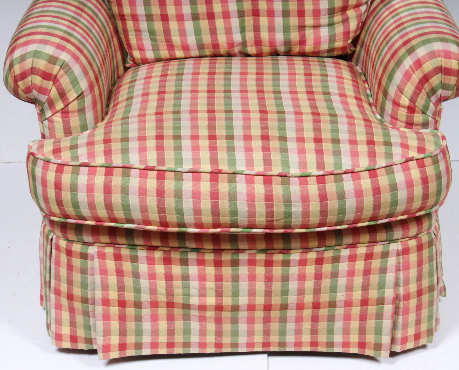 Checkered Upholstered Armchair by Pearson