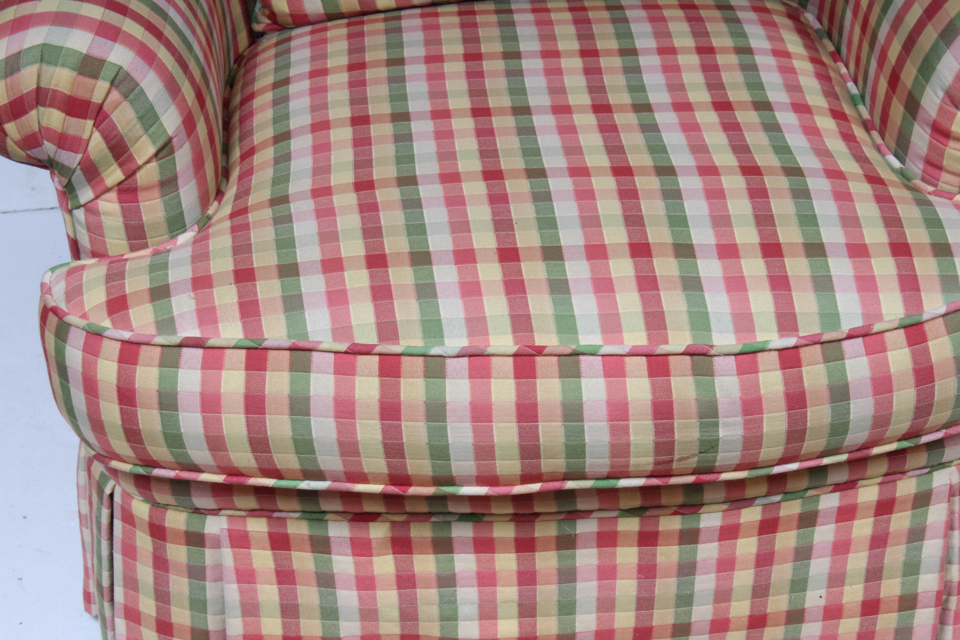 Checkered Upholstered Armchair by Pearson