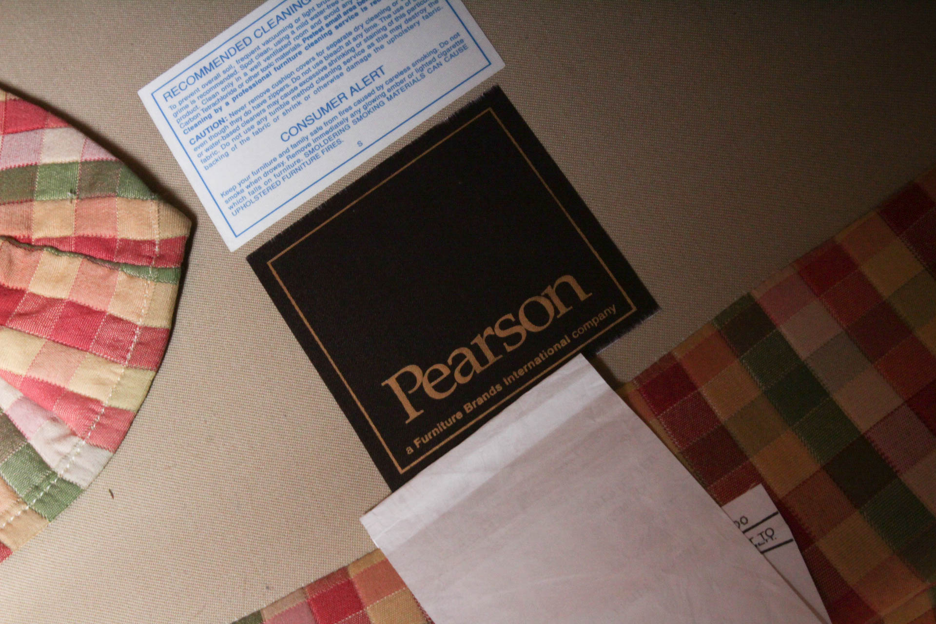 Checkered Upholstered Armchair by Pearson