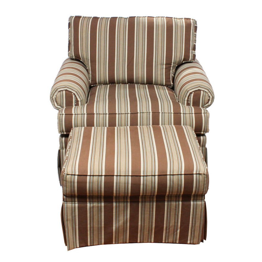 Fabric Upholstered Armchair and Ottoman by Lexington Furniture