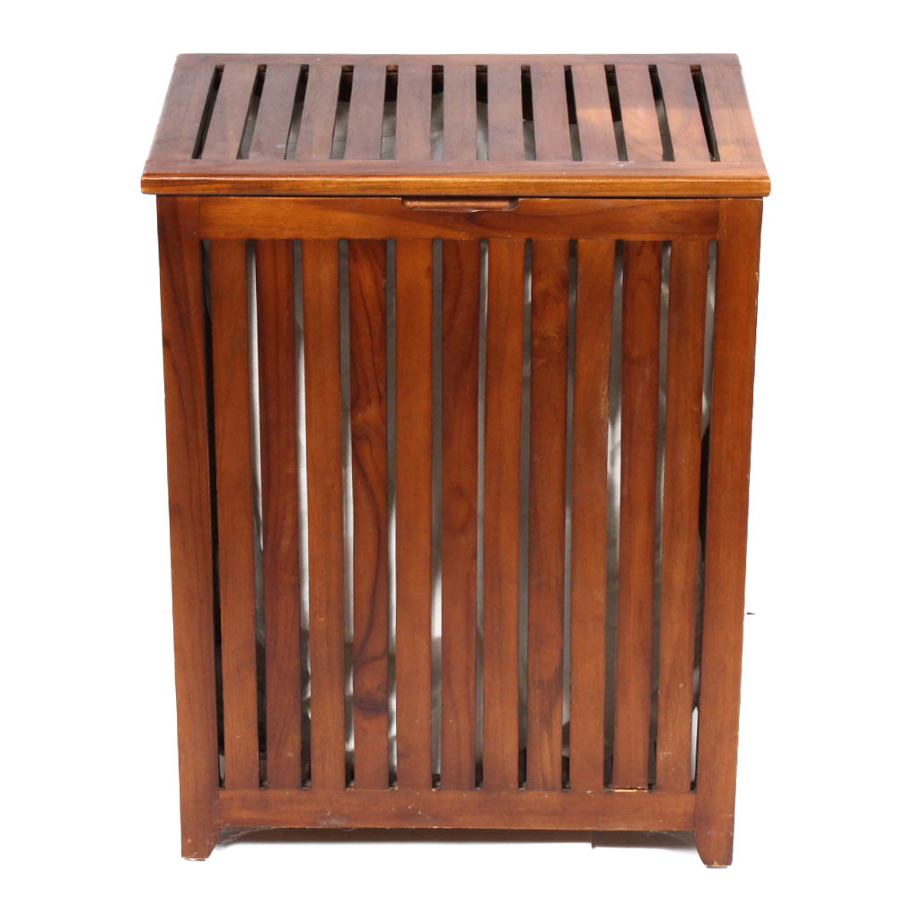 Teak Wood Slat Hamper