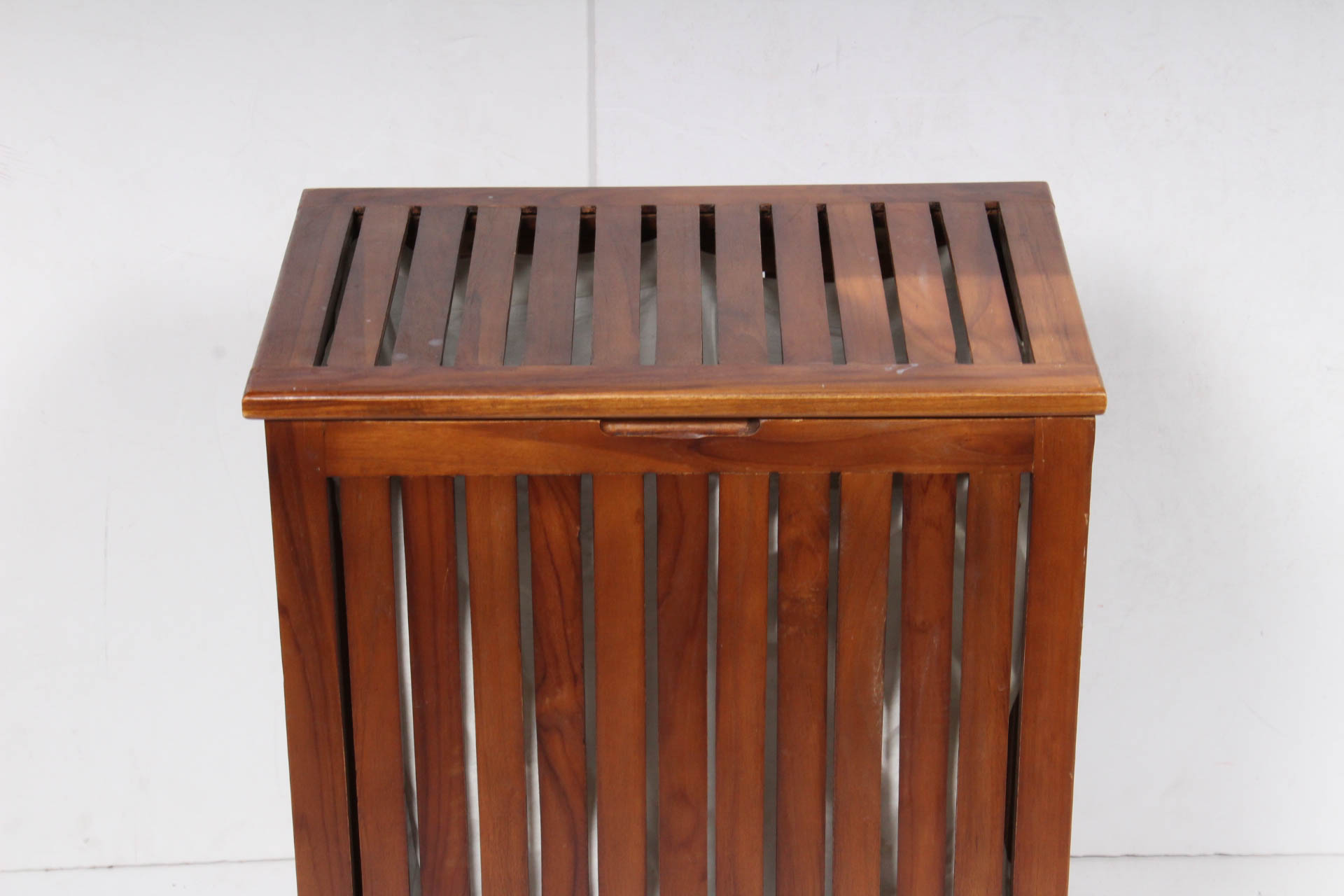 Teak Wood Slat Hamper