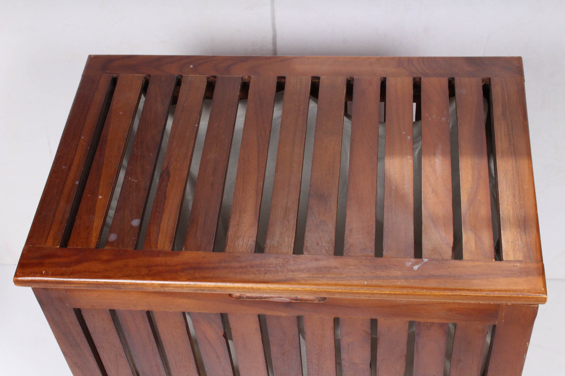 Teak Wood Slat Hamper