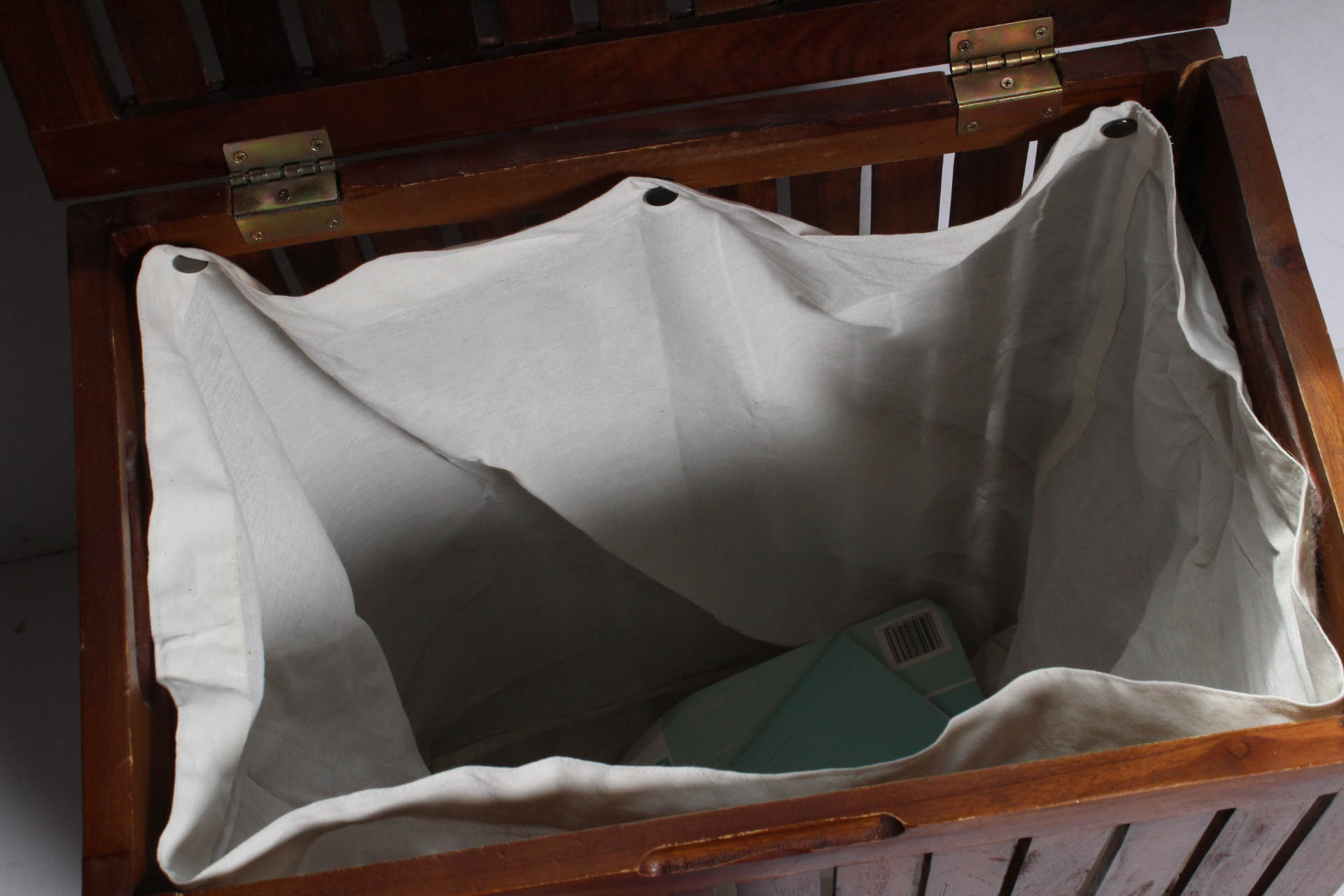 Teak Wood Slat Hamper