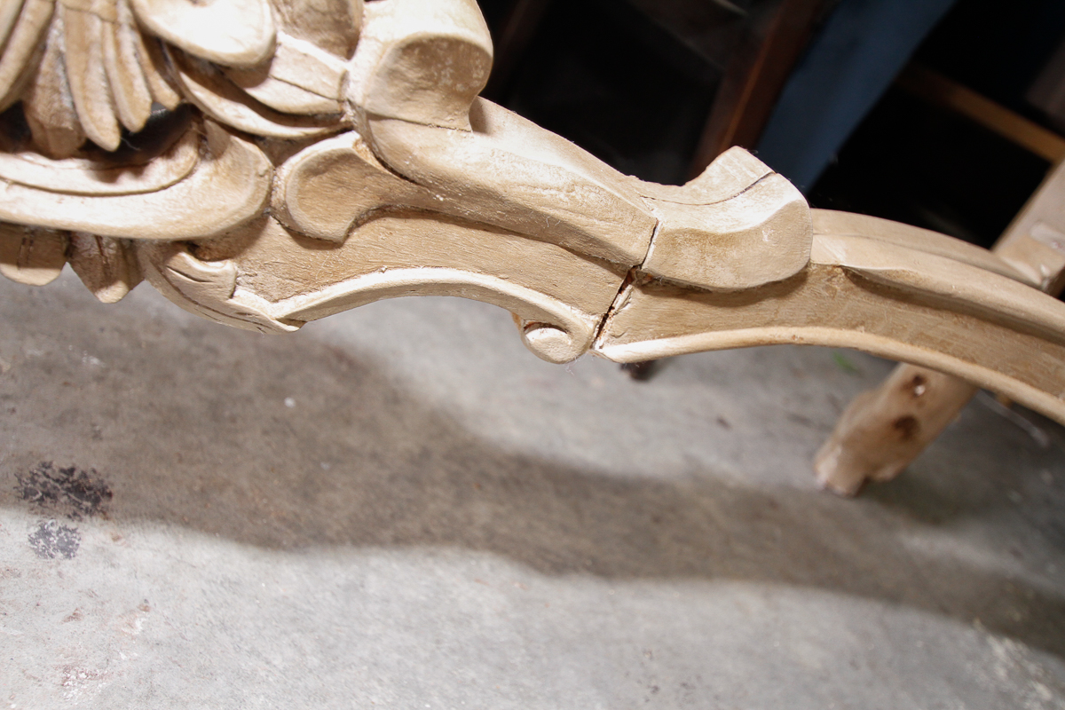 Rococo Style Console Table With Composite Marble Top