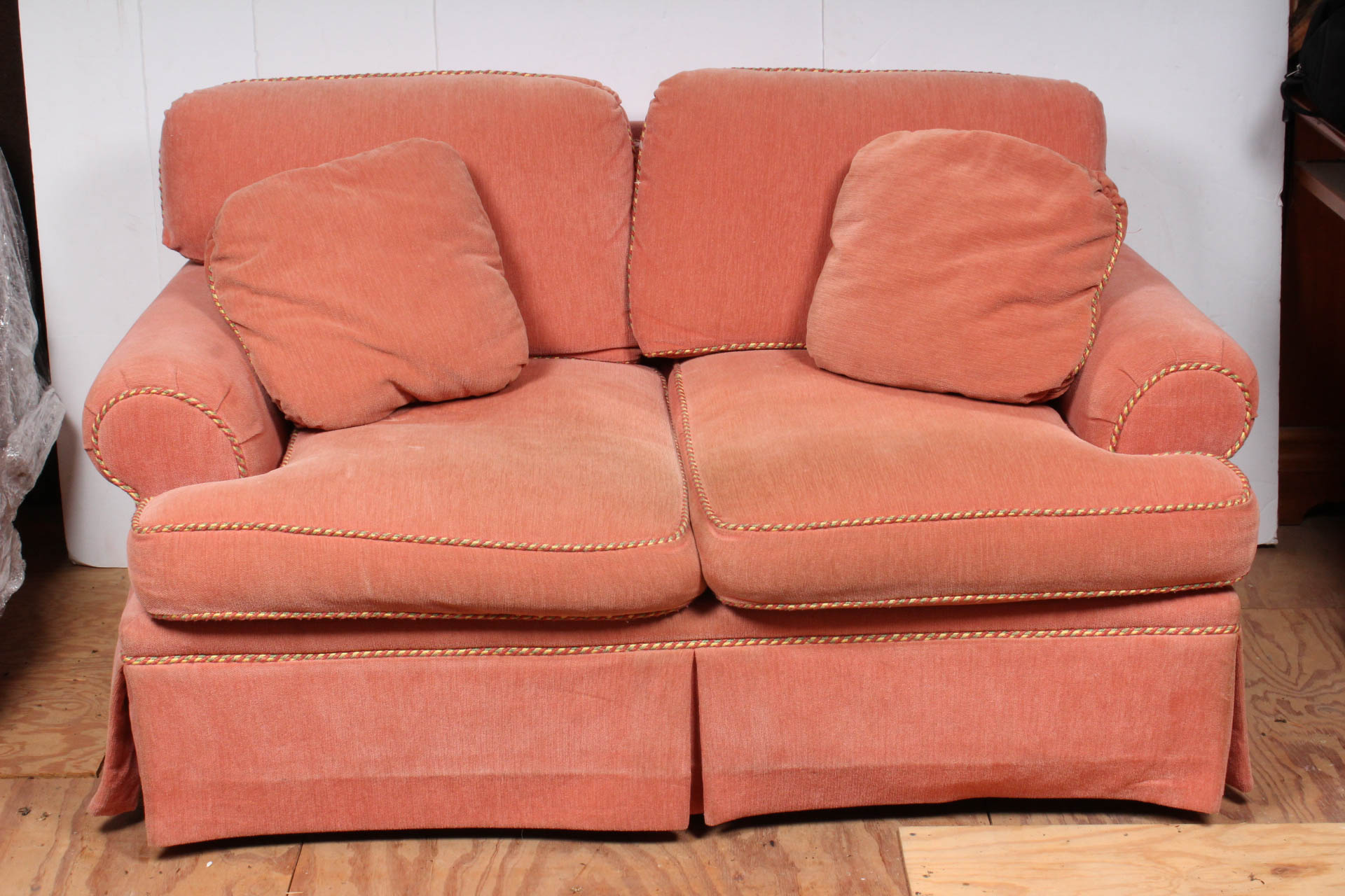 Chenille Upholstered Loveseat by Pearson