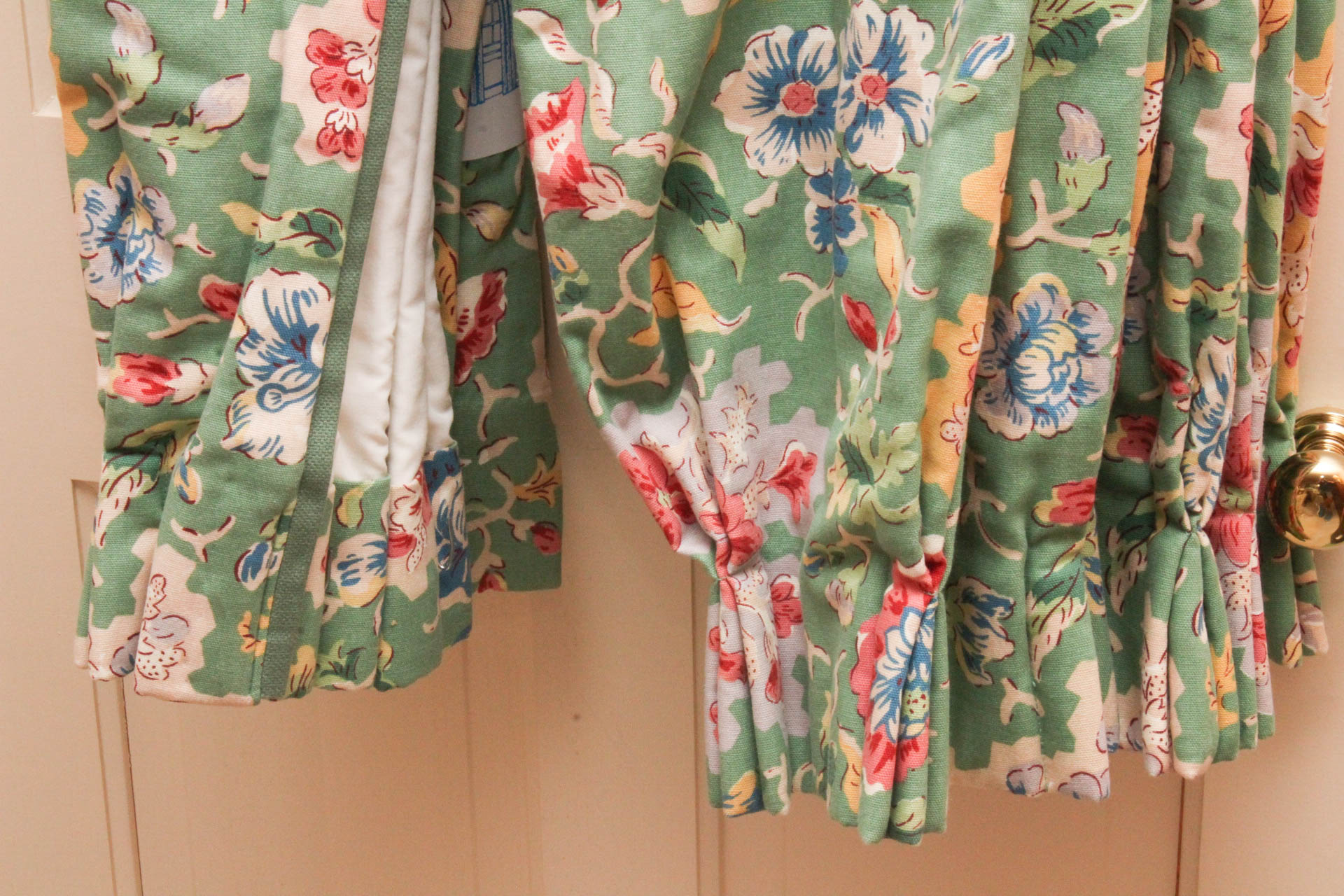 Green Floral Curtain Panels and Valence