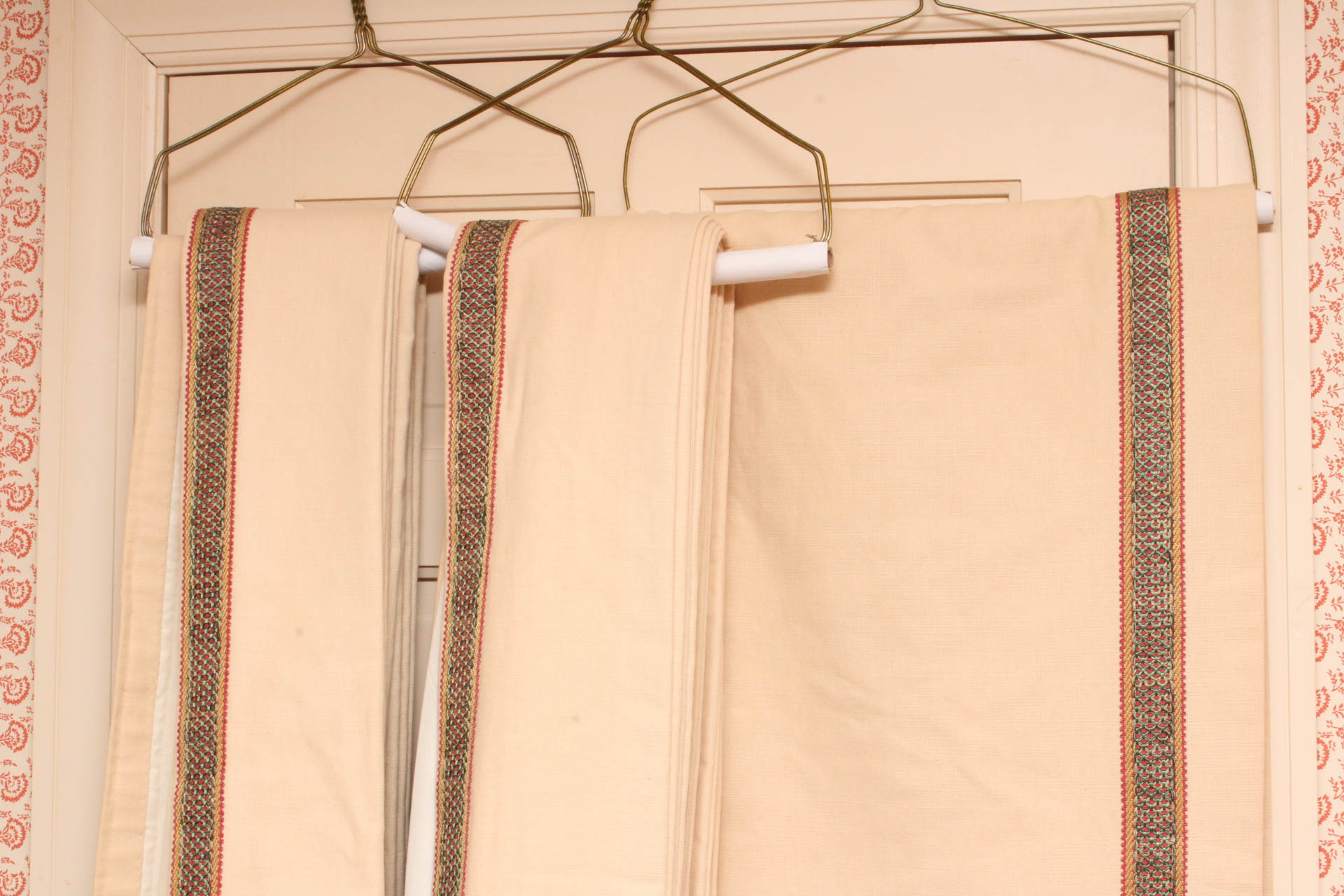 Ribbon Trimmed Curtain Panels and Valence