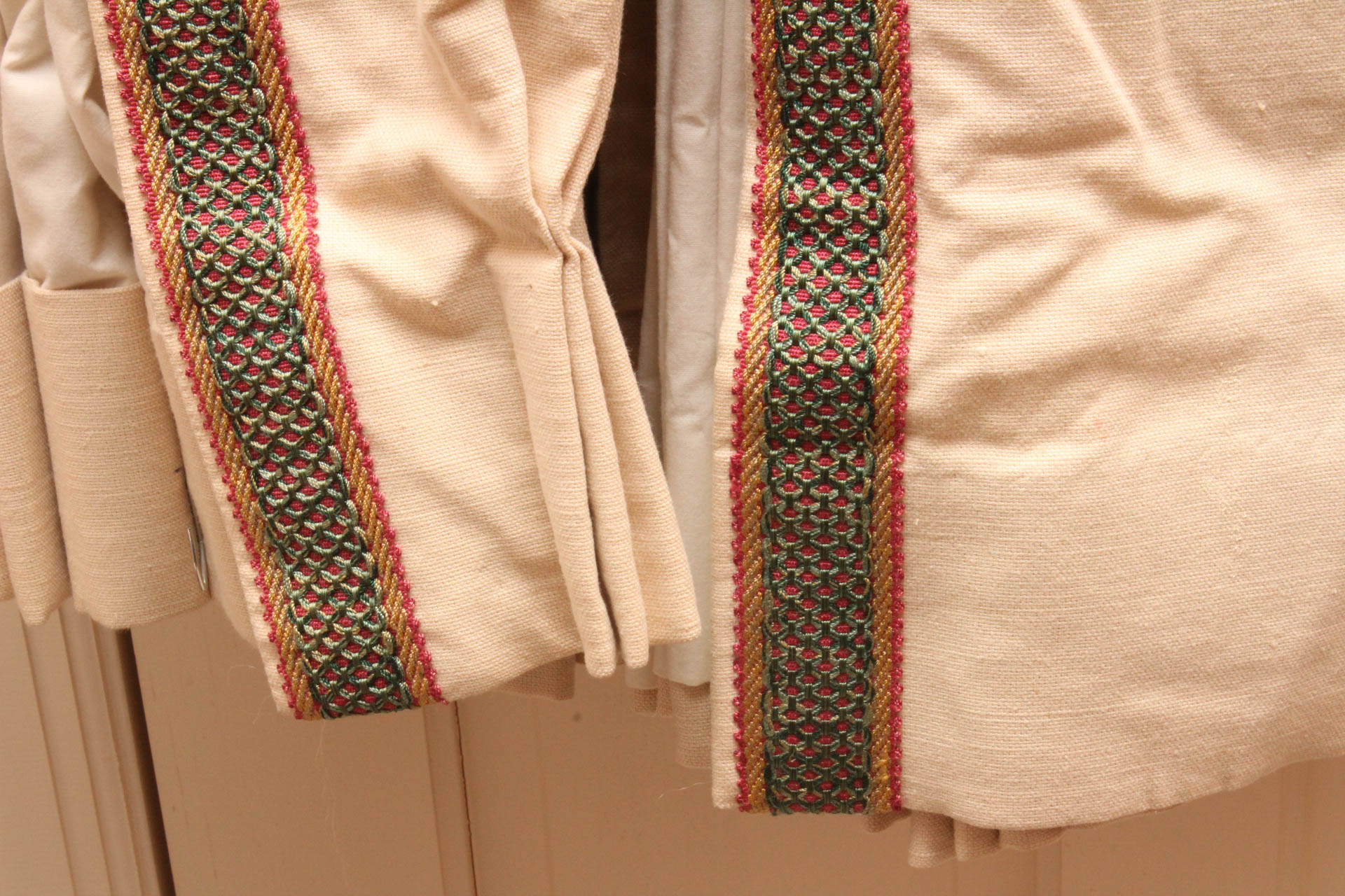 Ribbon Trimmed Curtain Panels and Valence