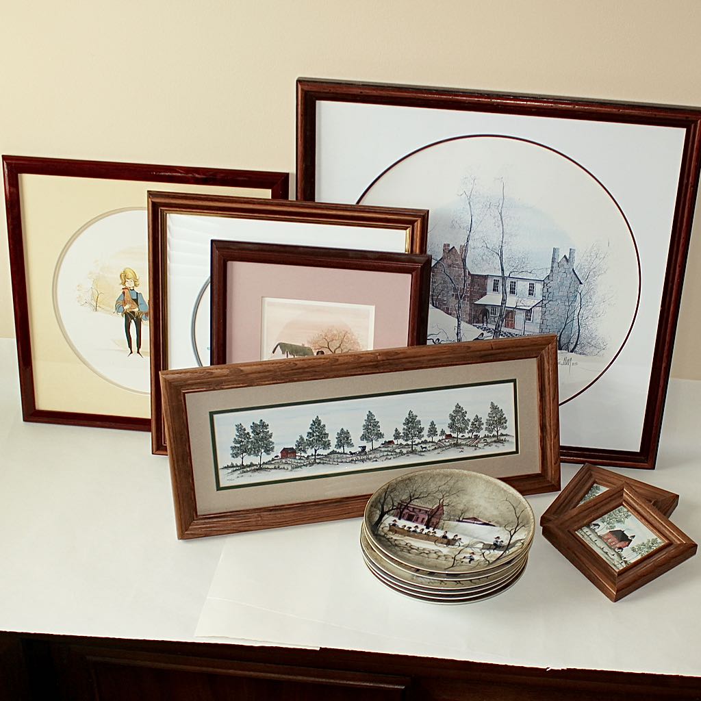 Generous Collection of Signed Buckley Moss Prints & Plates