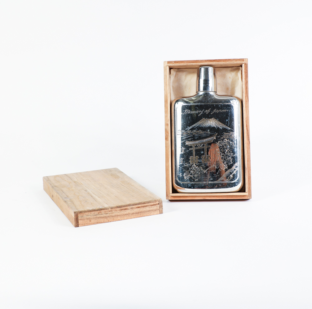 Vintage "Memory Of Japan" Souvenir Flask