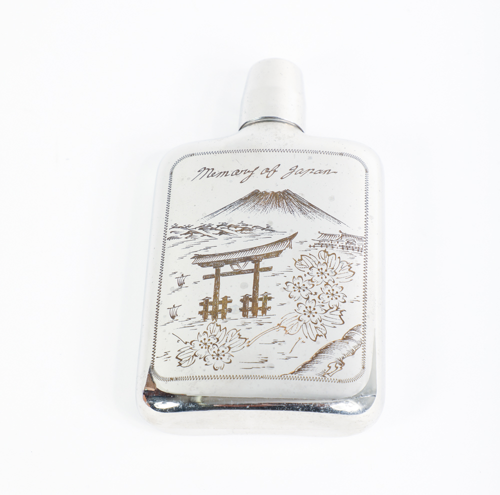 Vintage "Memory Of Japan" Souvenir Flask