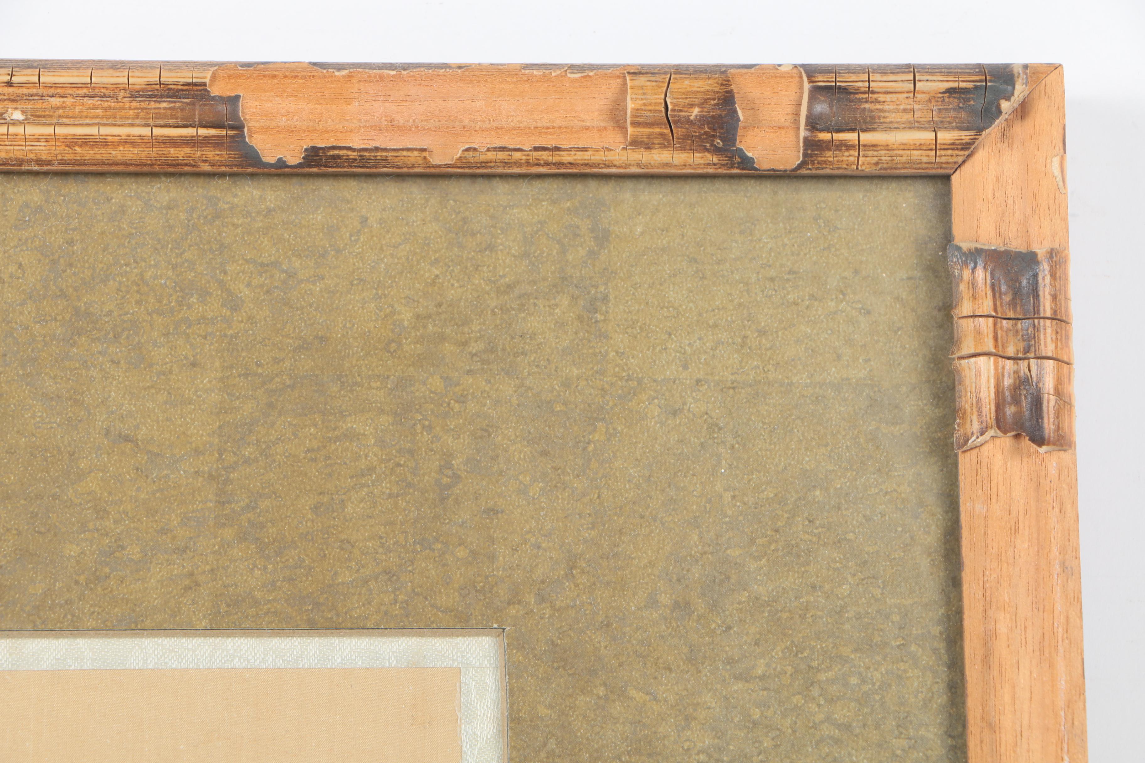 Chinese Watercolor Painting on Silk of Yellow Roses