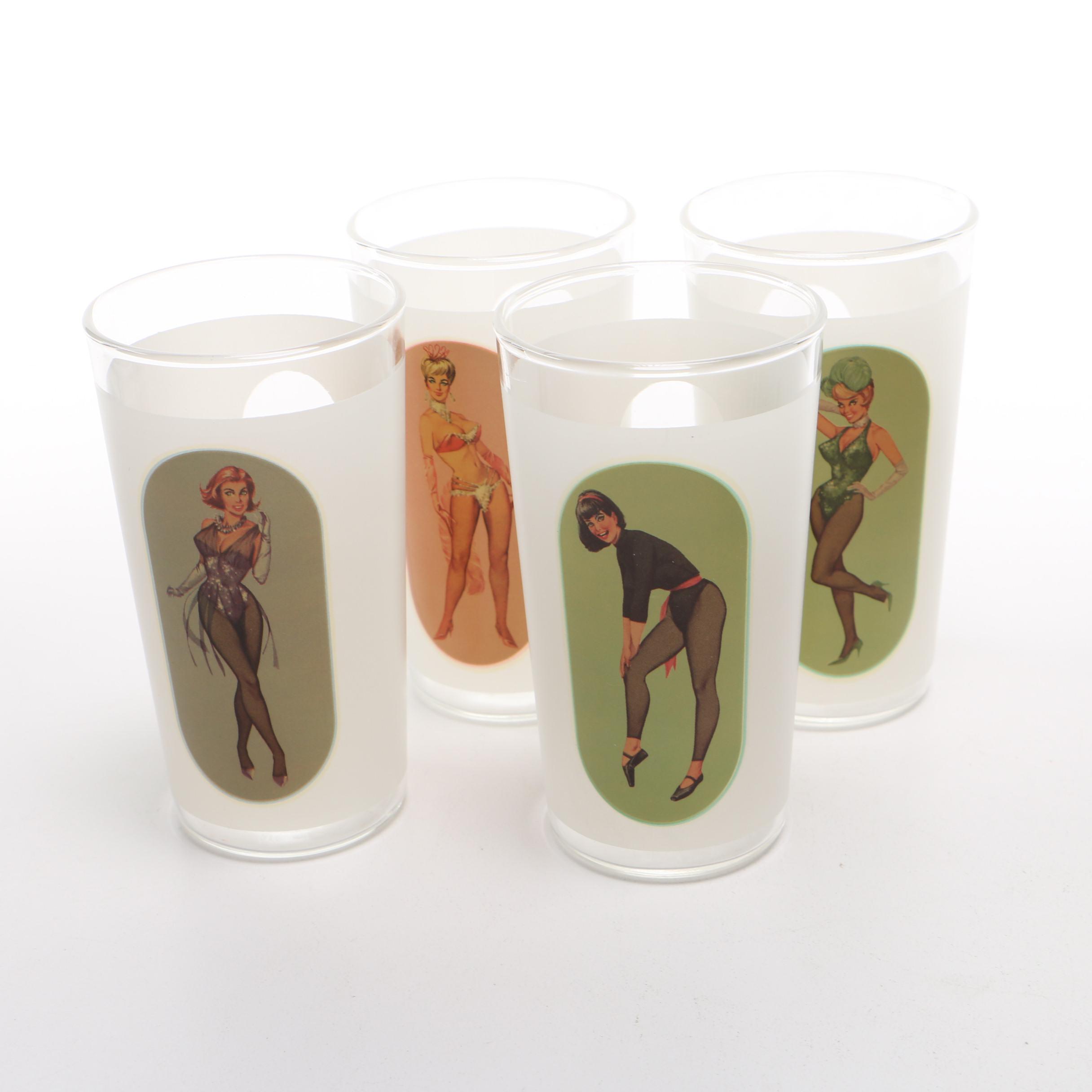 Set of Pin-up Drinking Glasses