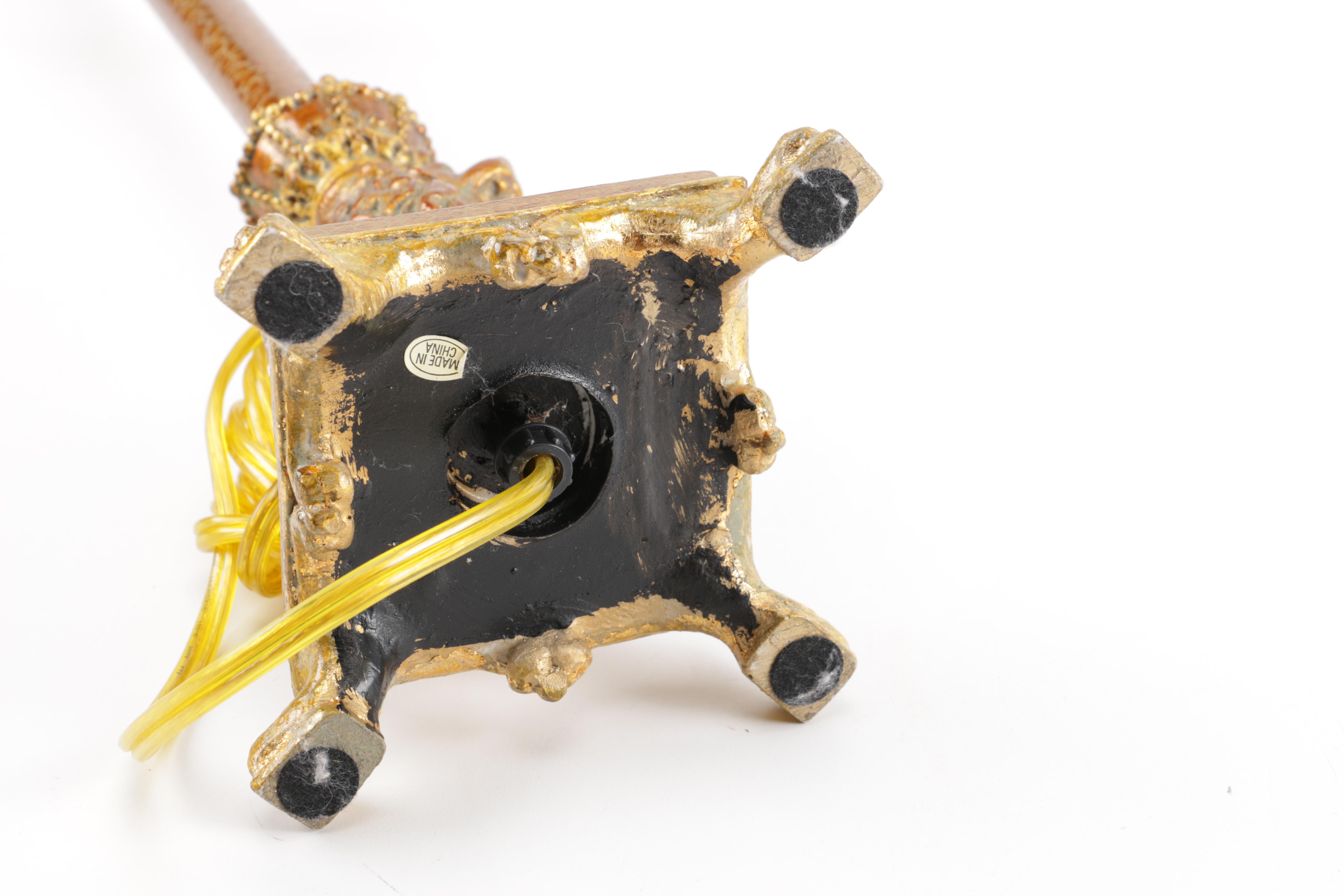 Gold Tone LIon Table Lamp