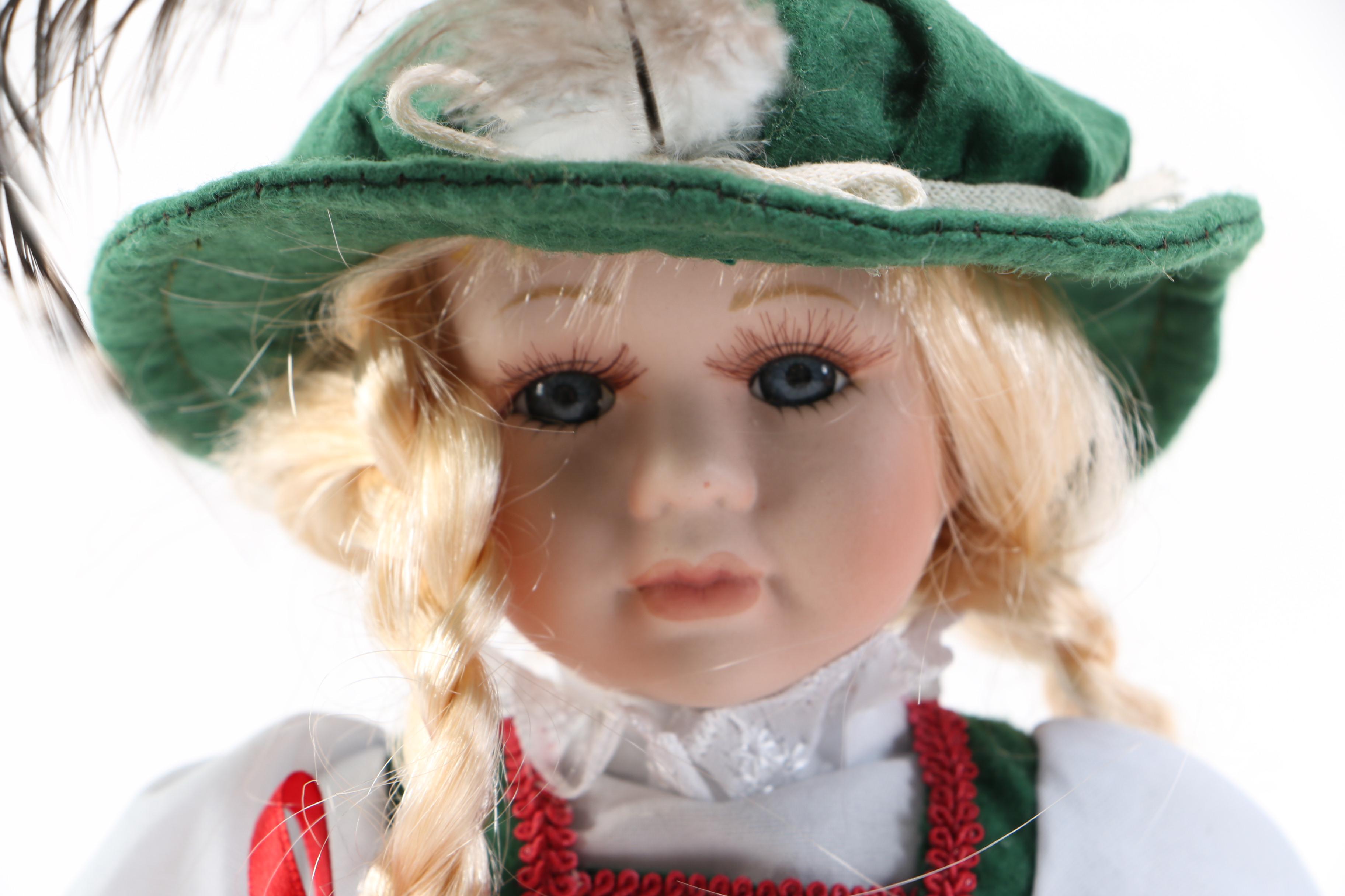 Collection of German Themed Porcelain Dolls