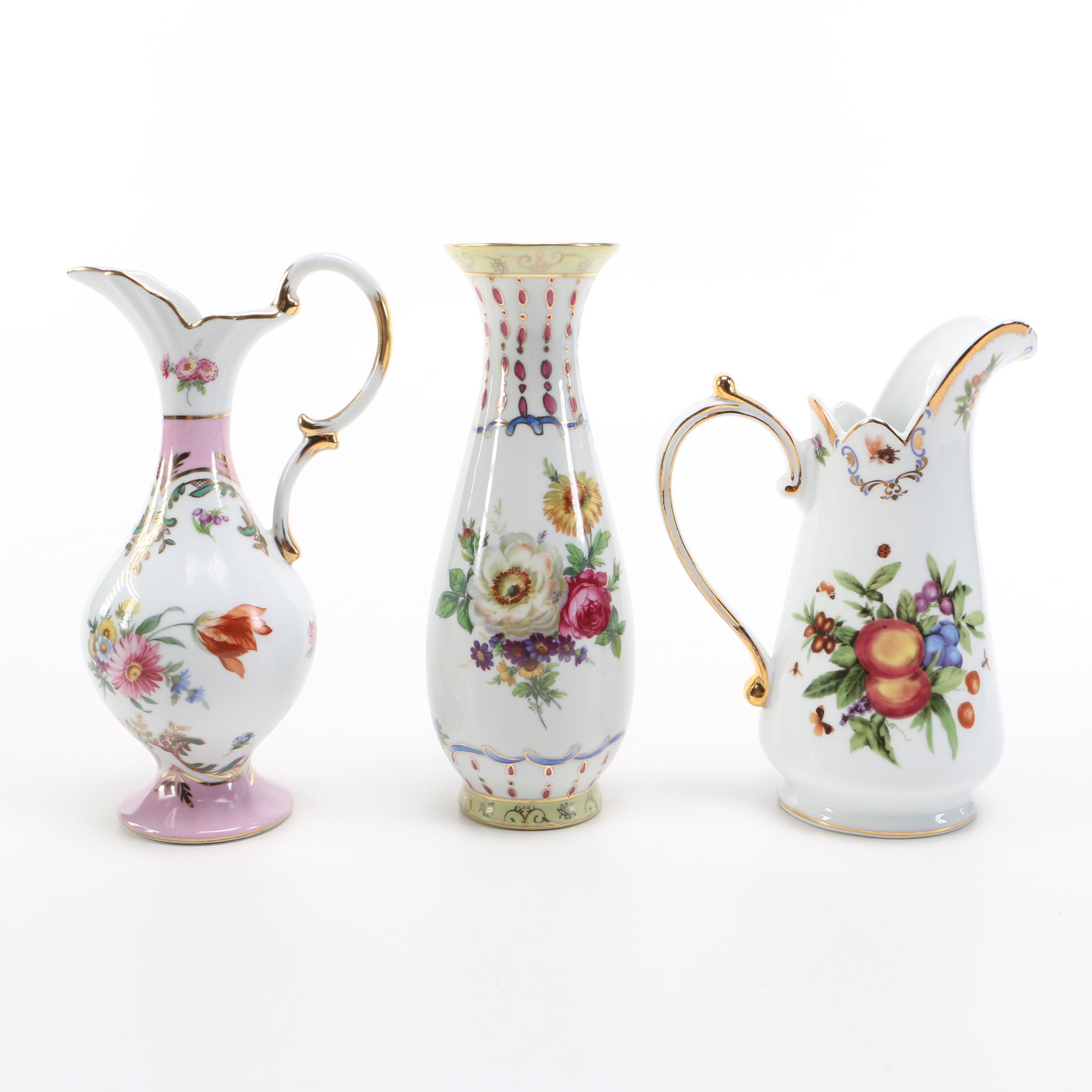 Collection of Floral Porcelain Giftware Including Godinger
