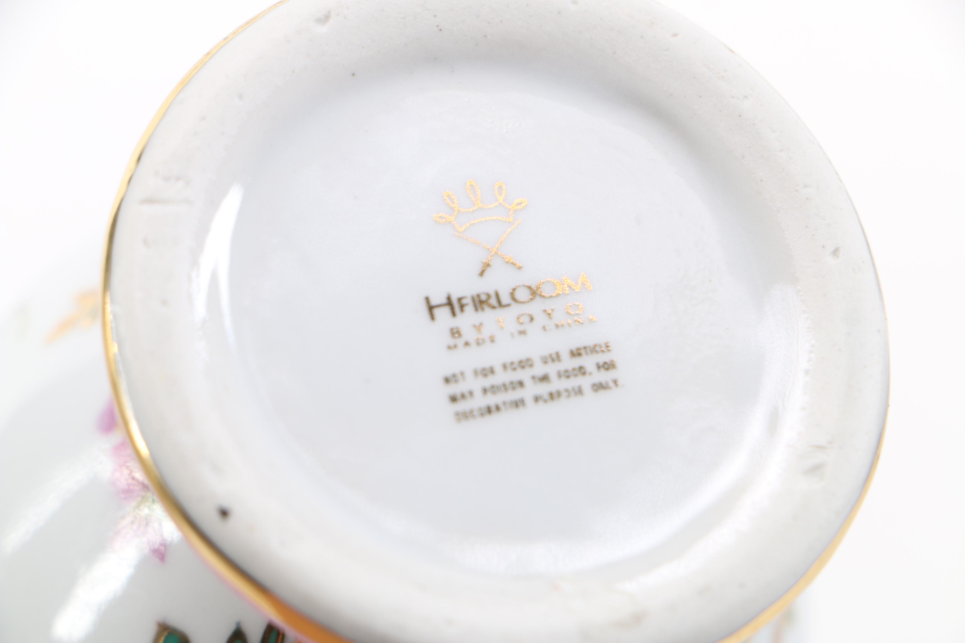 Collection of Floral Porcelain Giftware Including Godinger