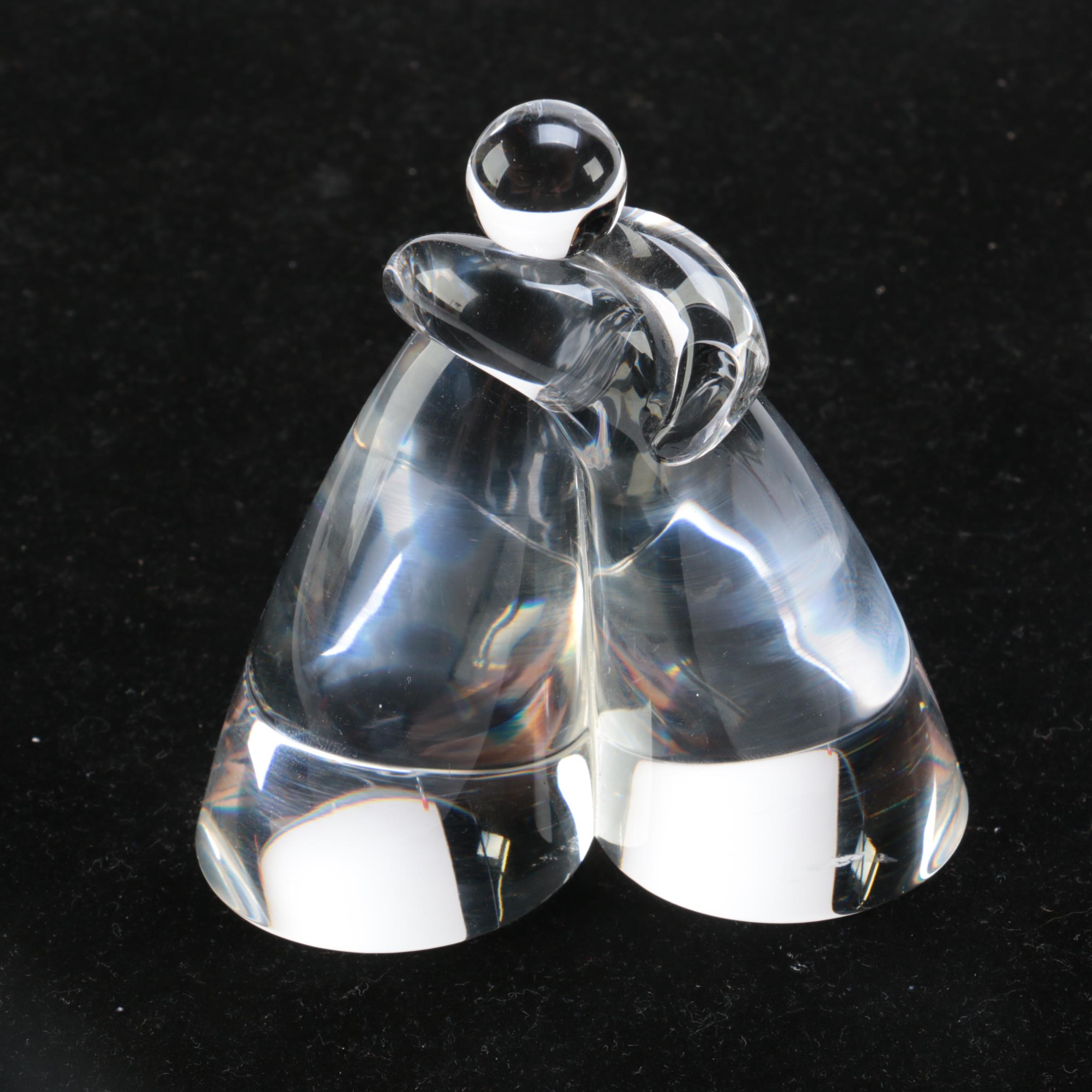 Stuben "Love" Figurine and "Puppy Love" Hand Cooler