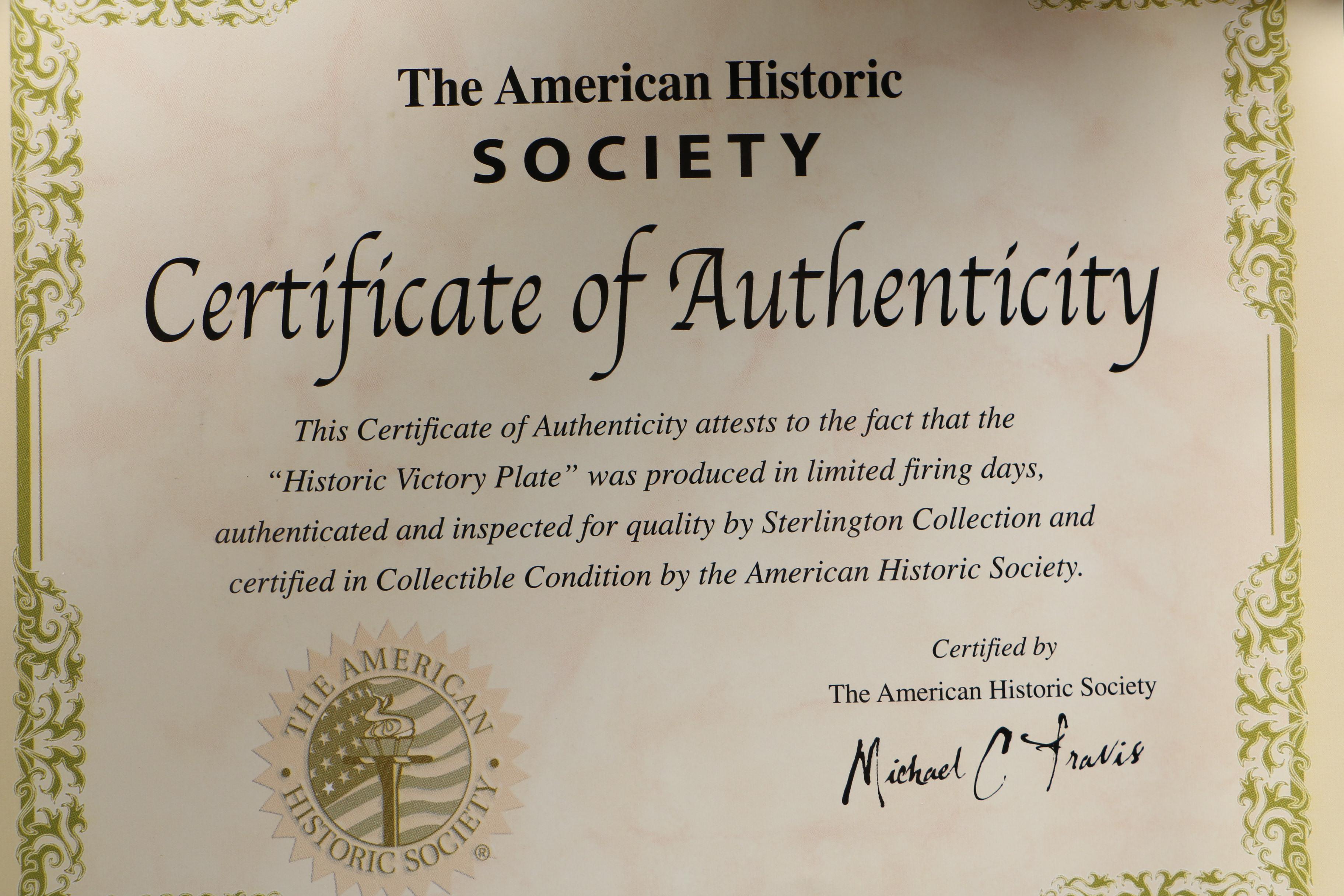 Pair of "Historic Victory" Plates from The American Historic Society