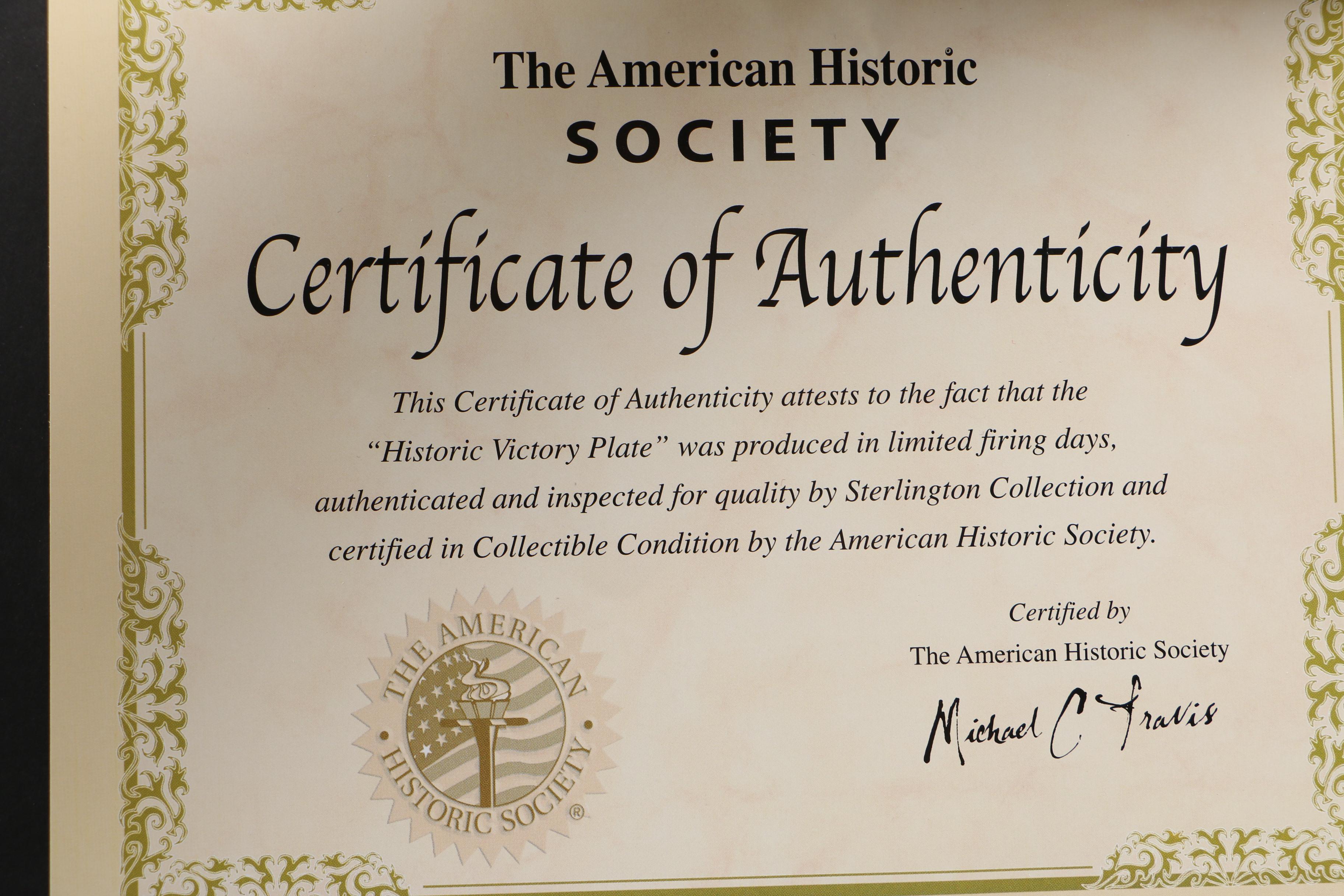 Pair of "Historic Victory" Plates from The American Historic Society