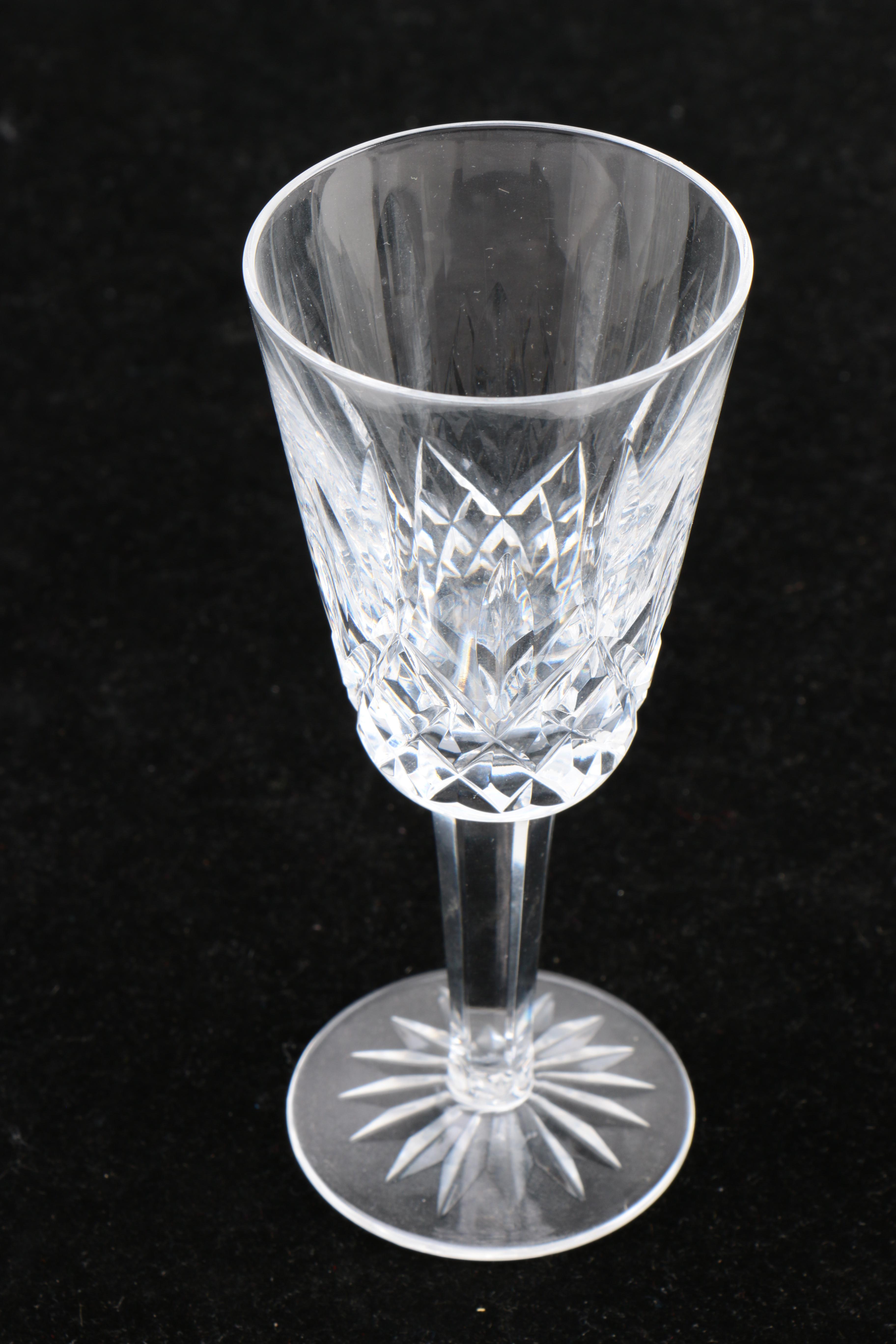 Waterford Crystal "Lismore" Roly Poly and Sherry Glasses
