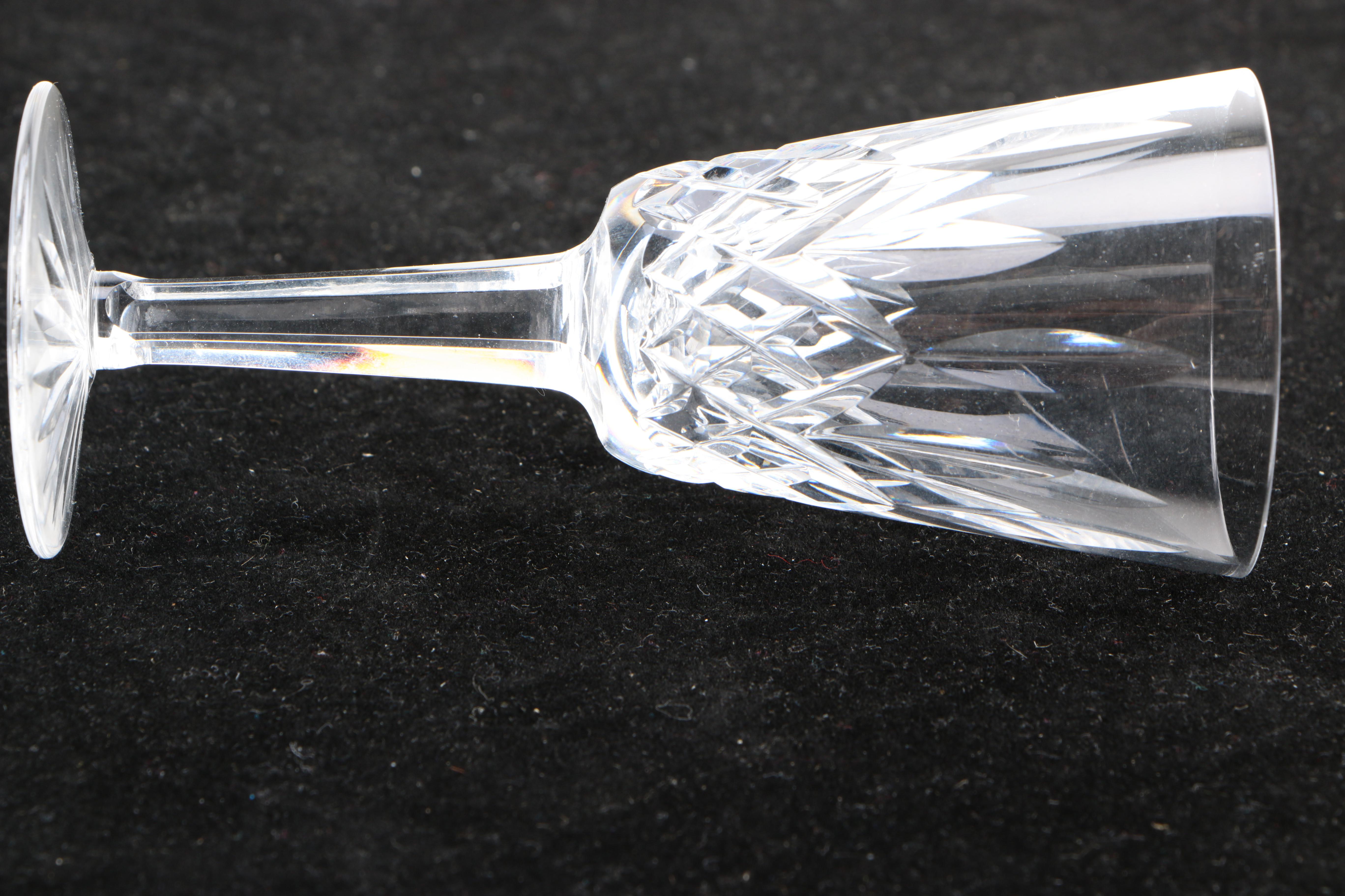 Waterford Crystal "Lismore" Roly Poly and Sherry Glasses