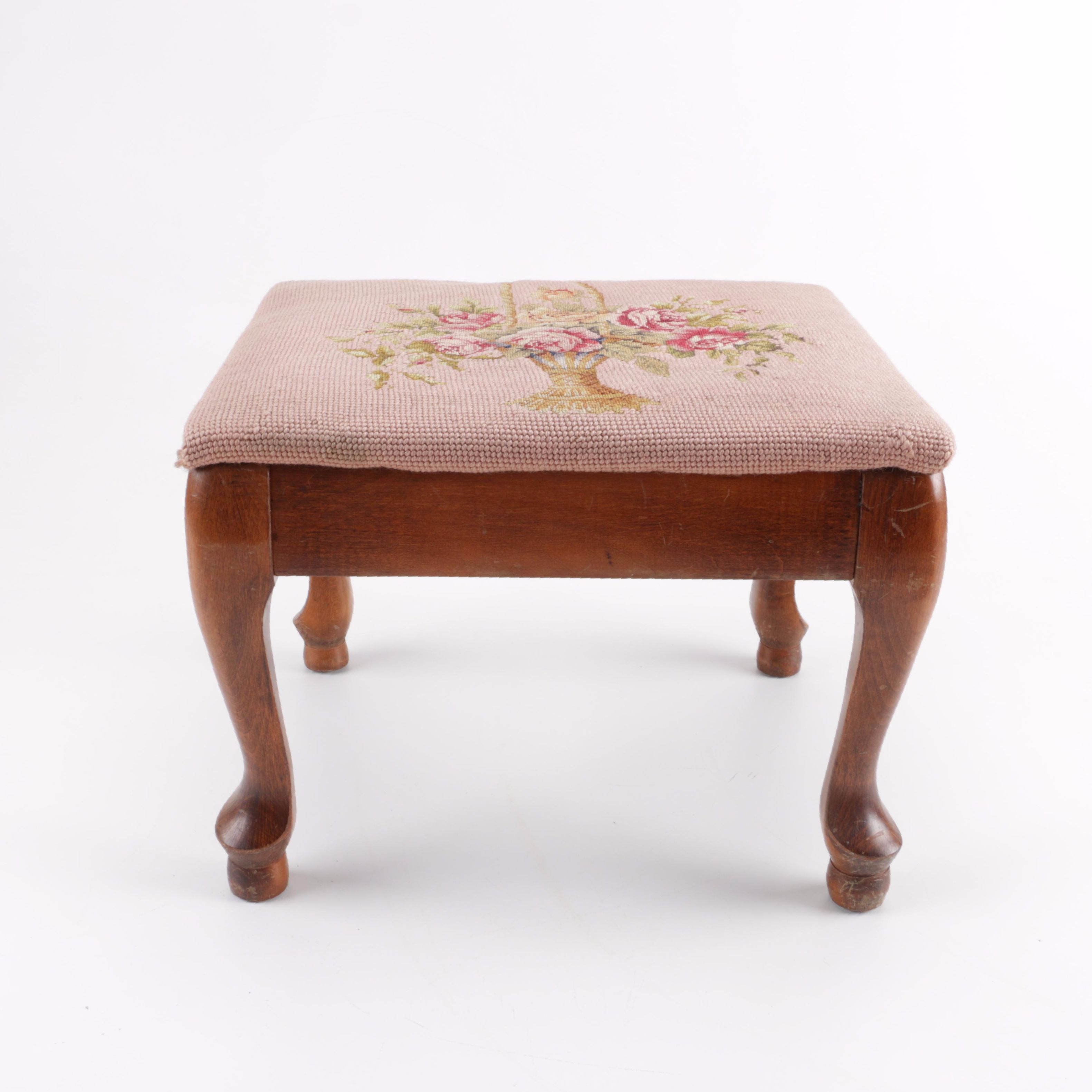 Needlepoint Footstool by Paxton Products, Inc.