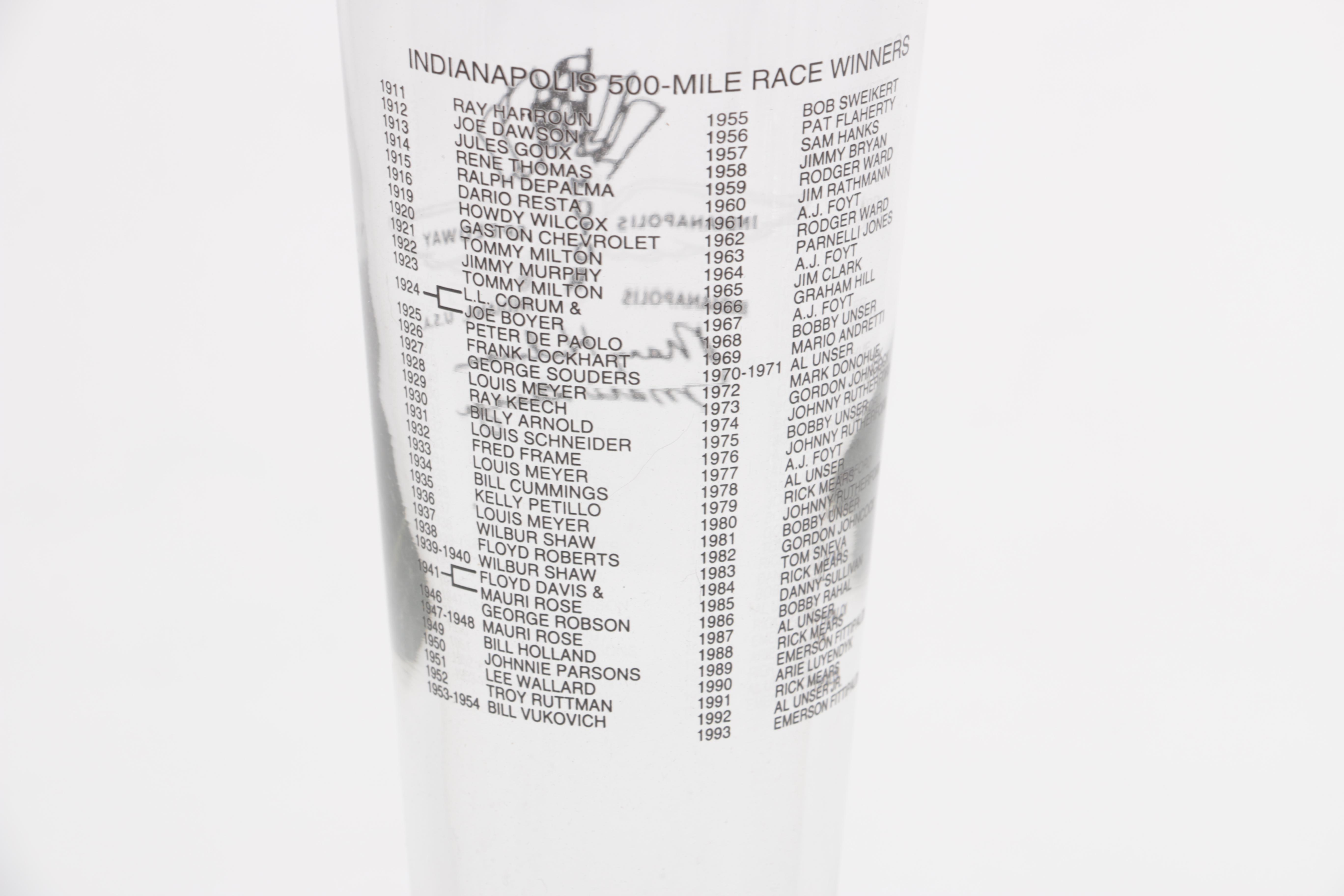 Special Edition Indianapolis Motor Speedway Glasses