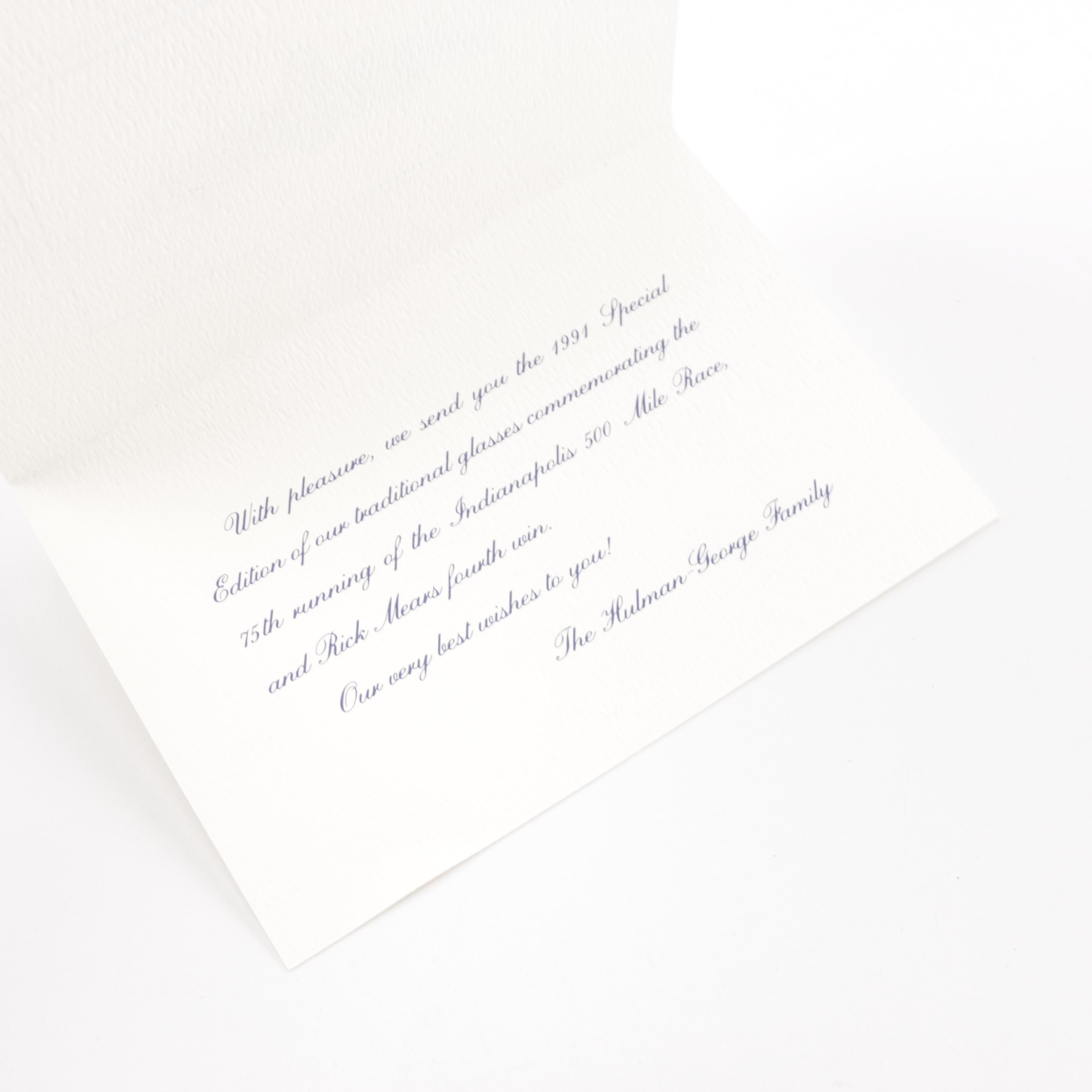 Special Edition Indianapolis Motor Speedway Glasses