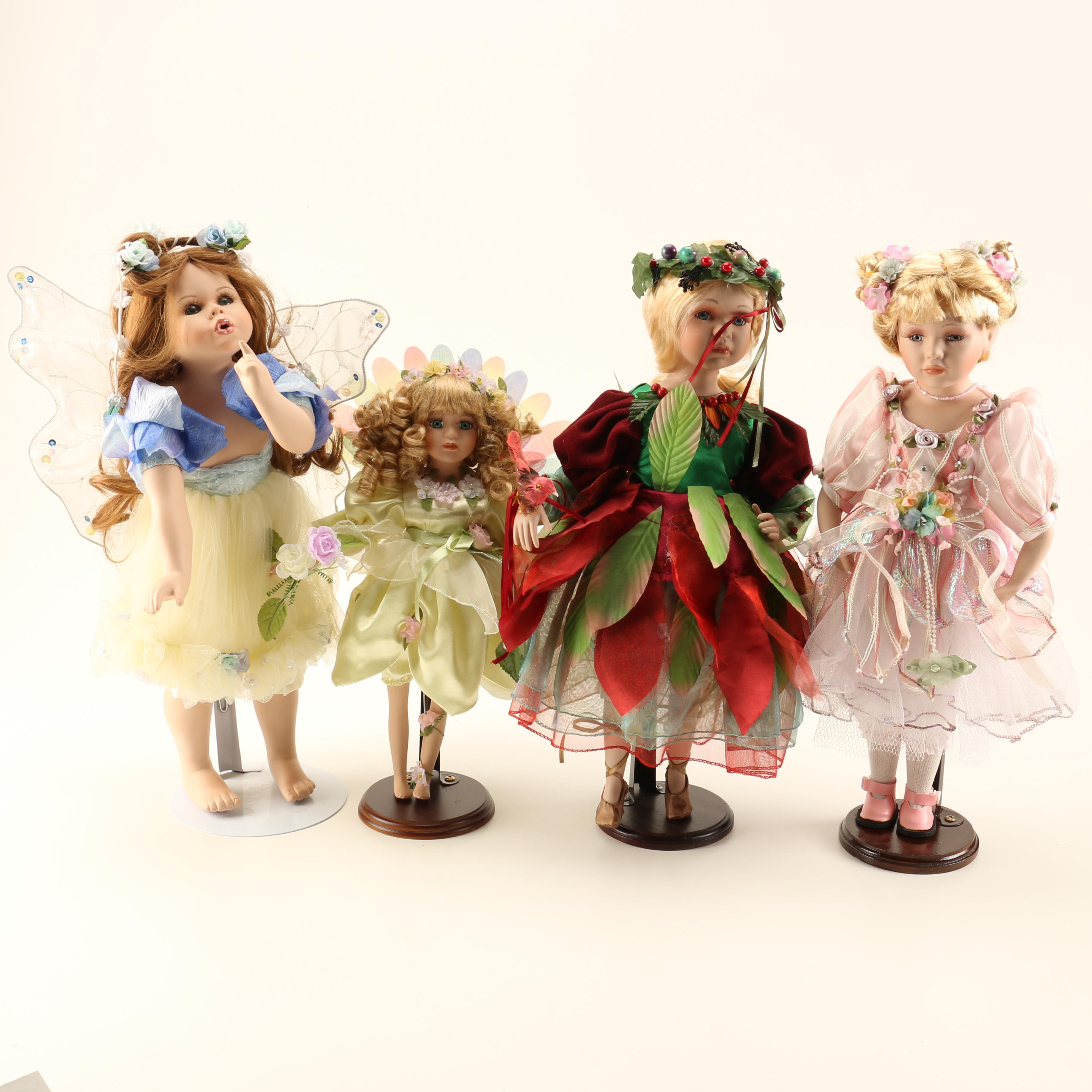 Collection of Fairy Themed Porcelain Dolls