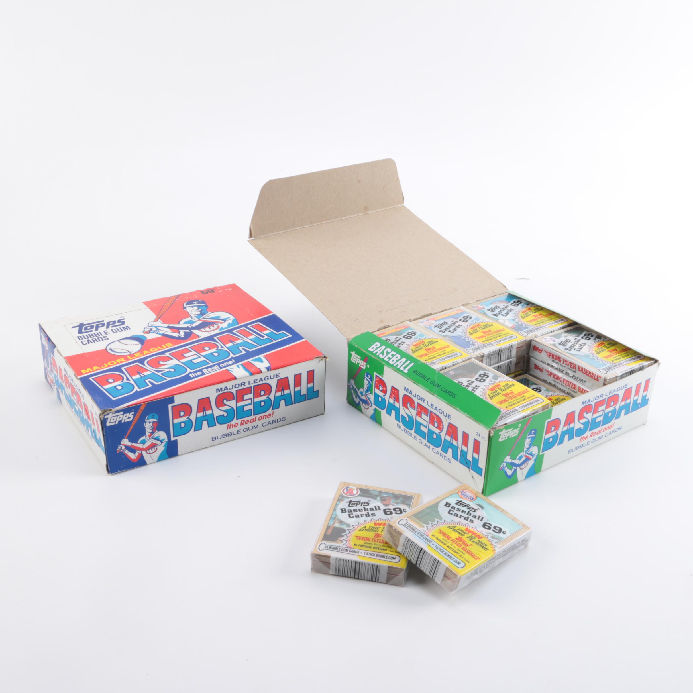 Boxes of Sealed 1987 and 1988 Topps Baseball Card Packs