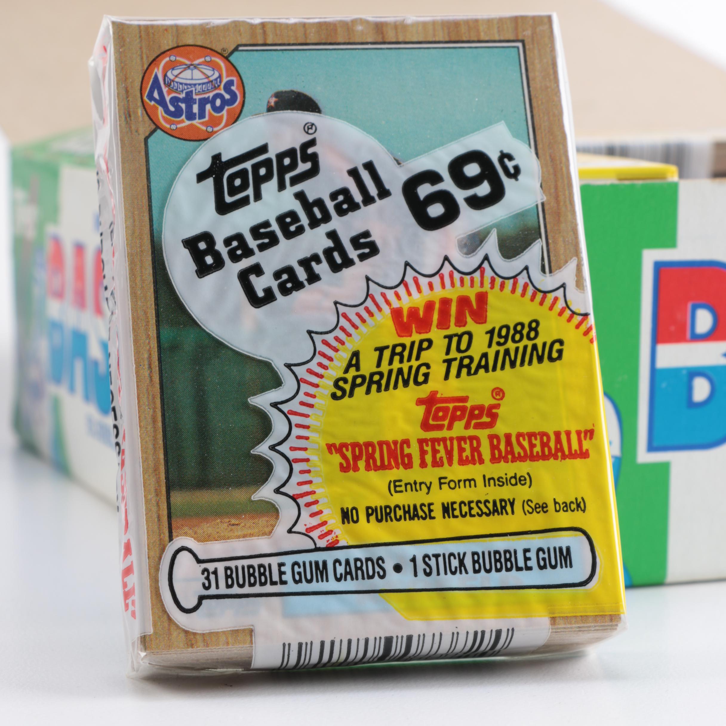 Boxes of Sealed 1987 and 1988 Topps Baseball Card Packs