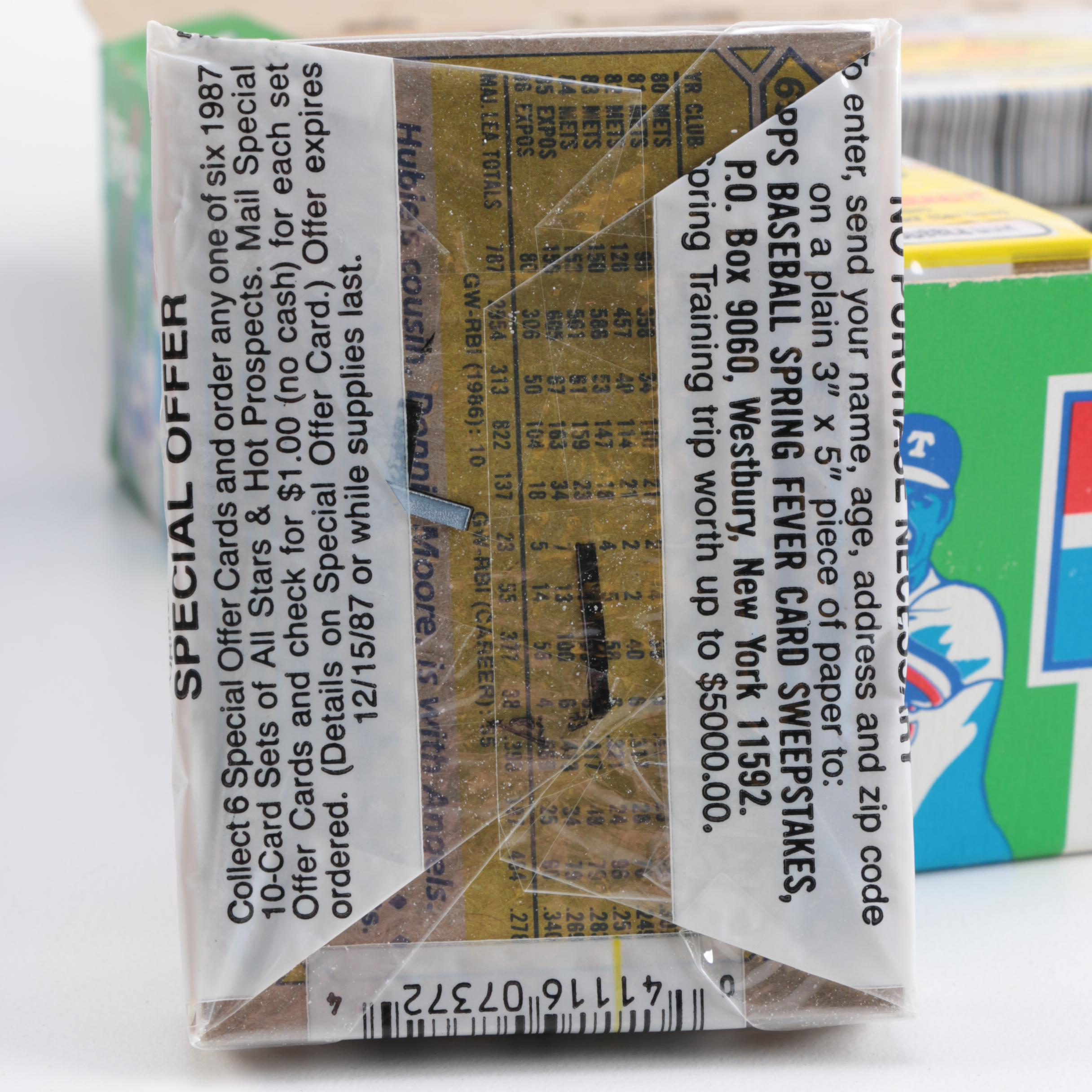 Boxes of Sealed 1987 and 1988 Topps Baseball Card Packs