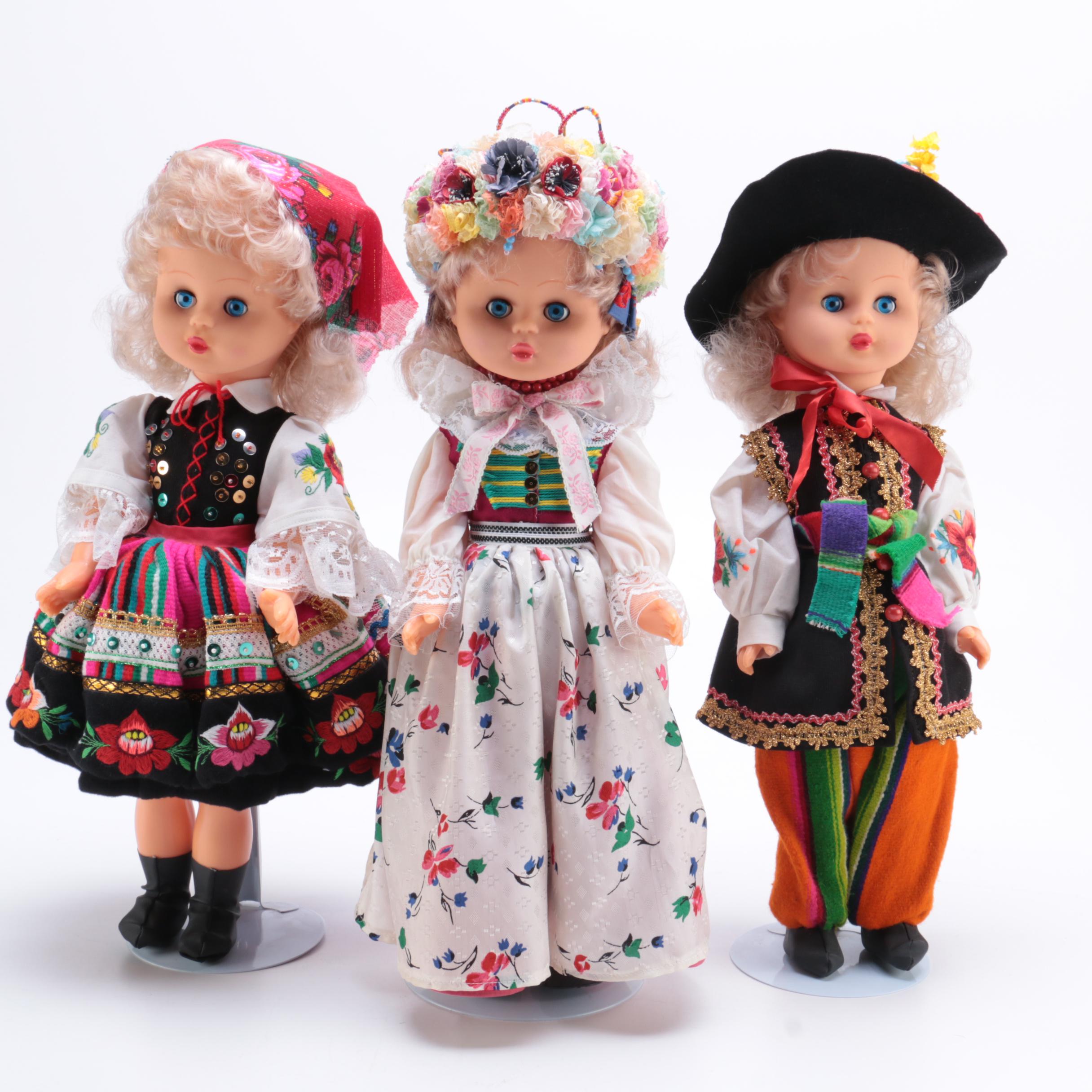 Collection of Three Polish Themed Dolls