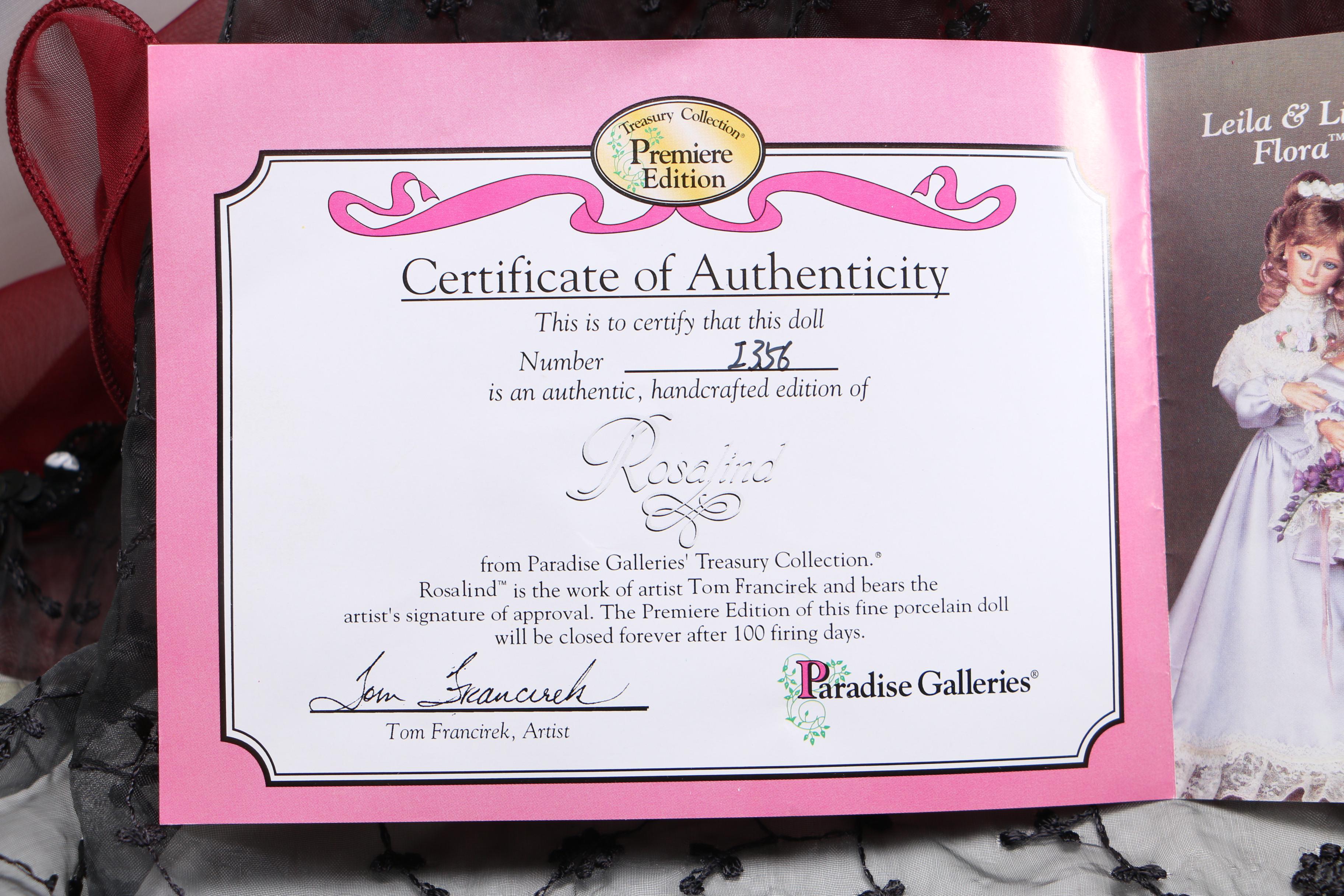 Paradise Galleries "Rosalind" & "Dena" Dolls