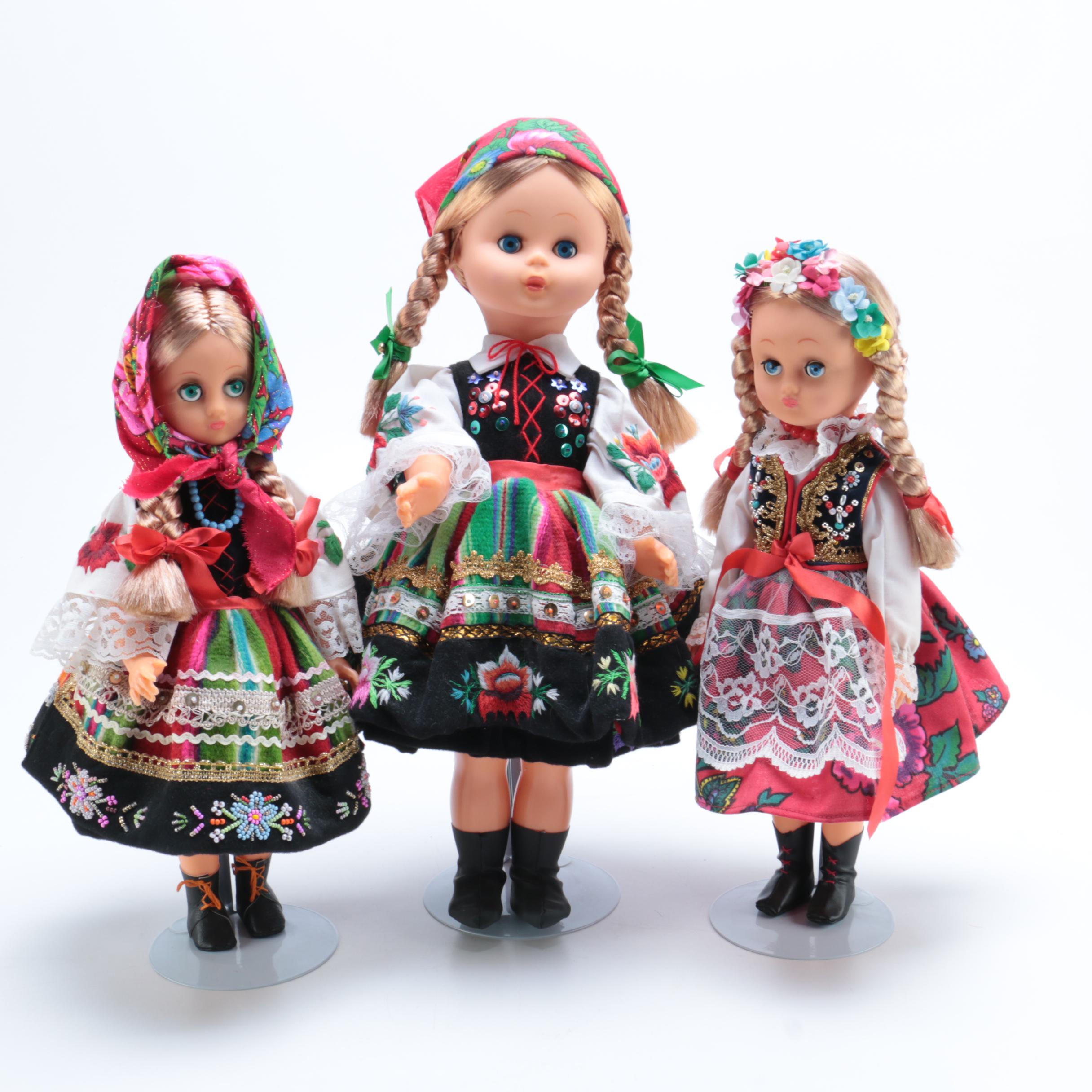 Collection of Three Polish Themed Dolls