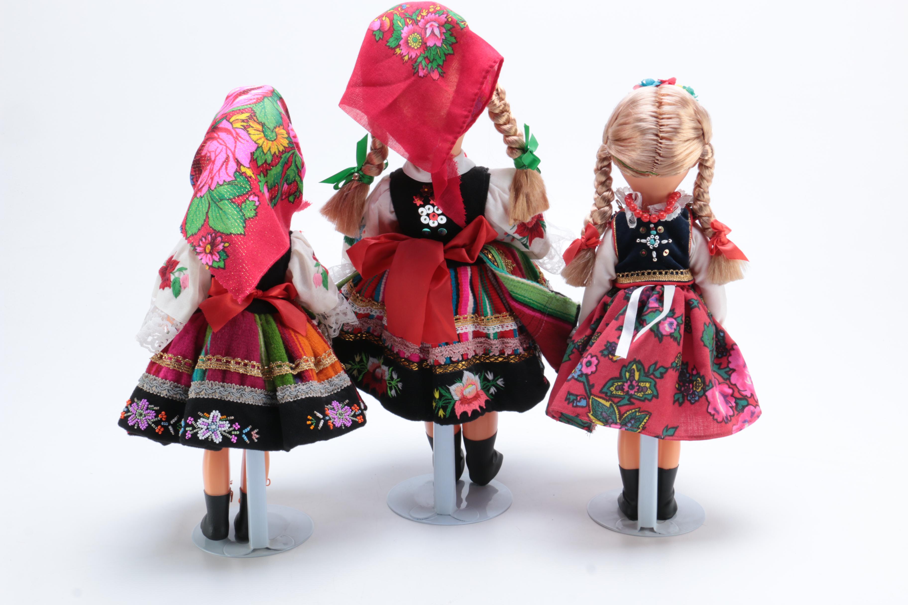 Collection of Three Polish Themed Dolls