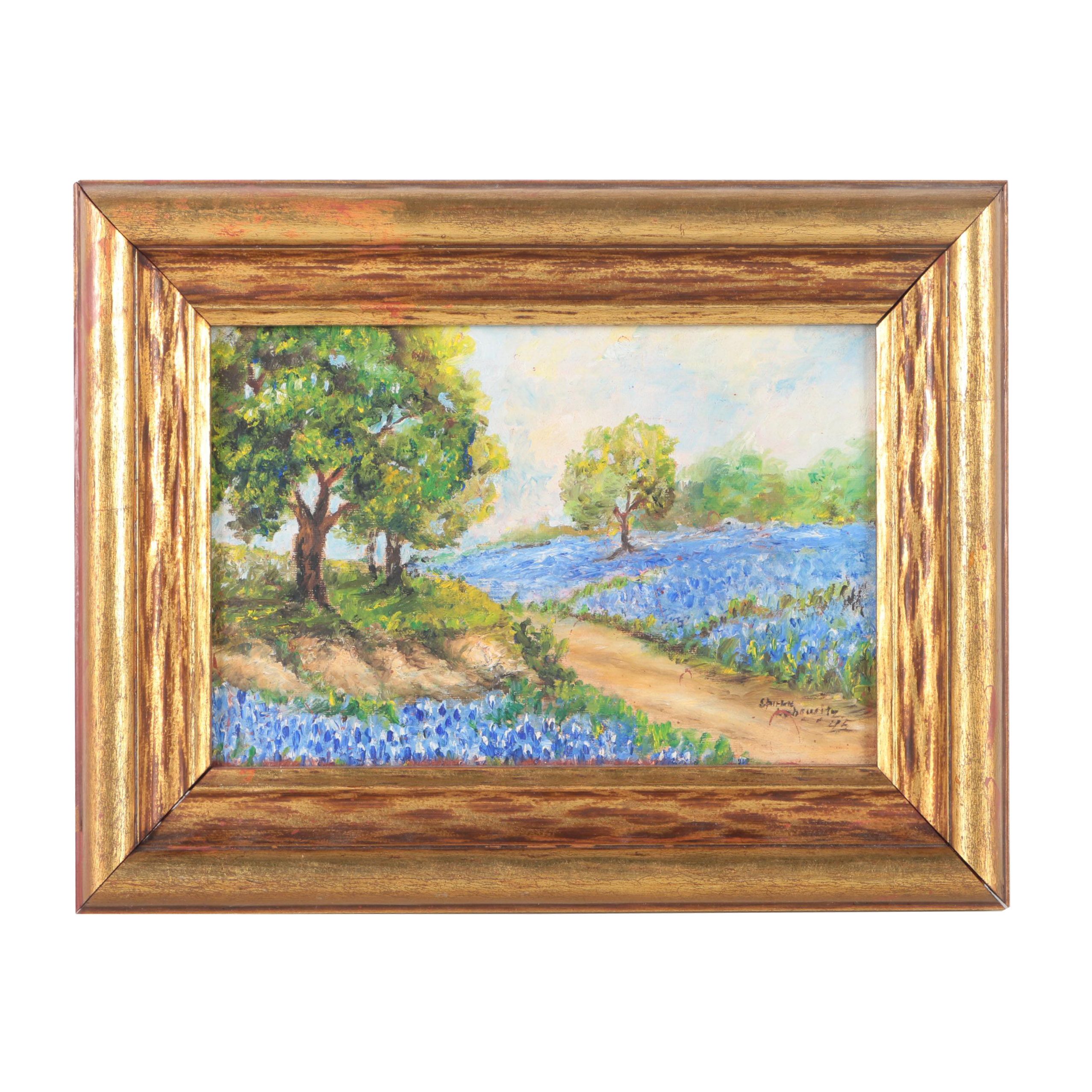 Oil Painting of Texas Bluebonnets