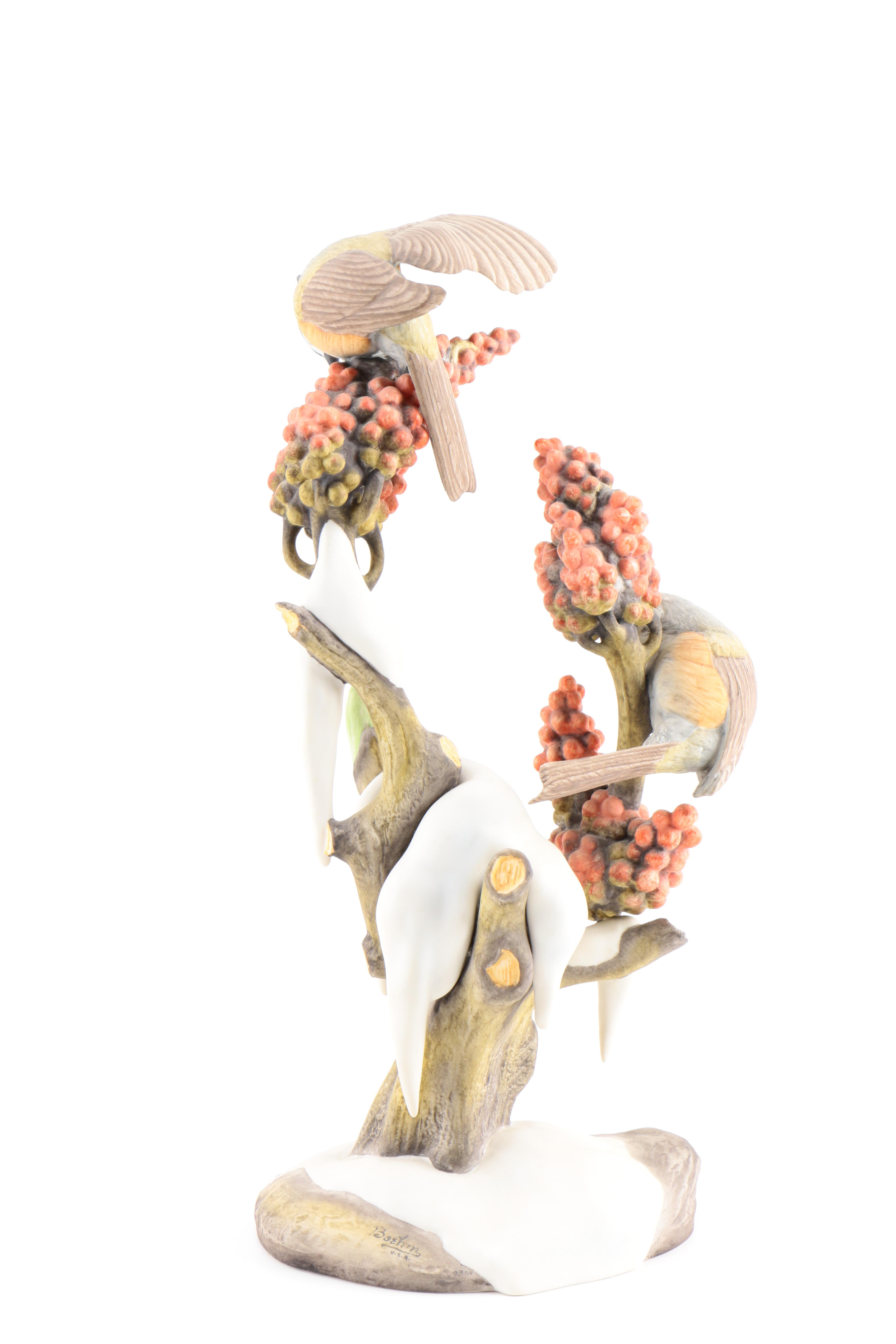 Boehm Porcelain "Tufted Titmice" Figurine